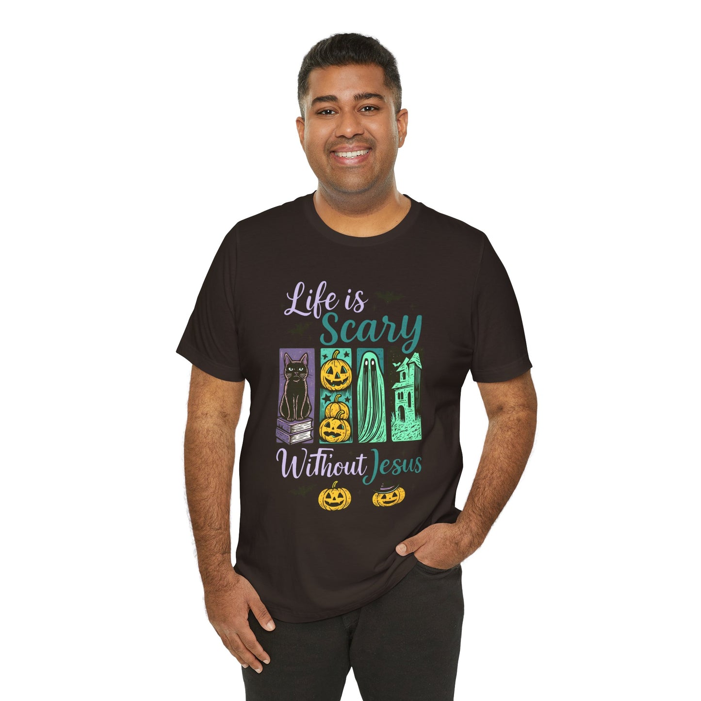 Life Is Scary Without Jesus Shirt – Christian Retro Halloween Faith Tee