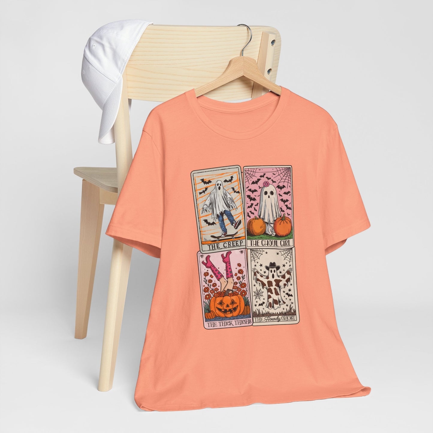 Halloween Tarot Card Ghost Shirt – The Creep, The Ghoul Girl, The Floaty Tee