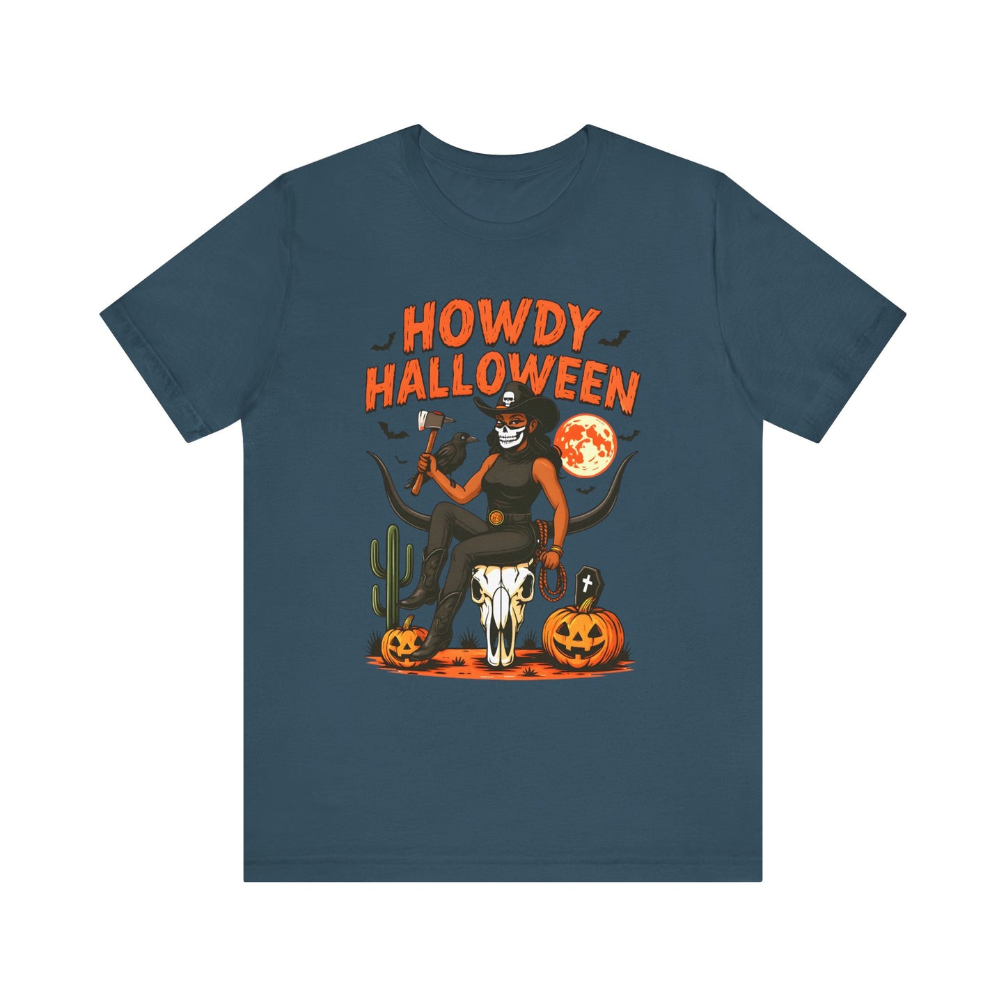 Howdy Halloween Shirt – Skeleton Cowgirl Western Fall Rodeo Tee