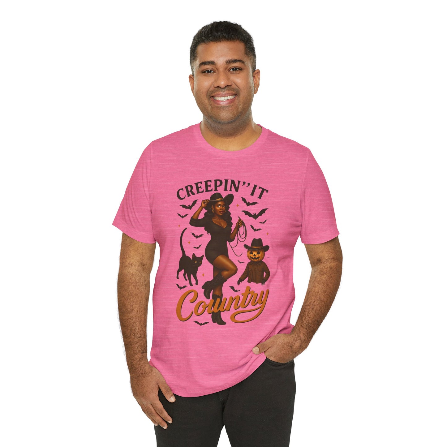 Creepin’ It Country Shirt – Spooky Cowgirl Pumpkin Western Halloween Tee