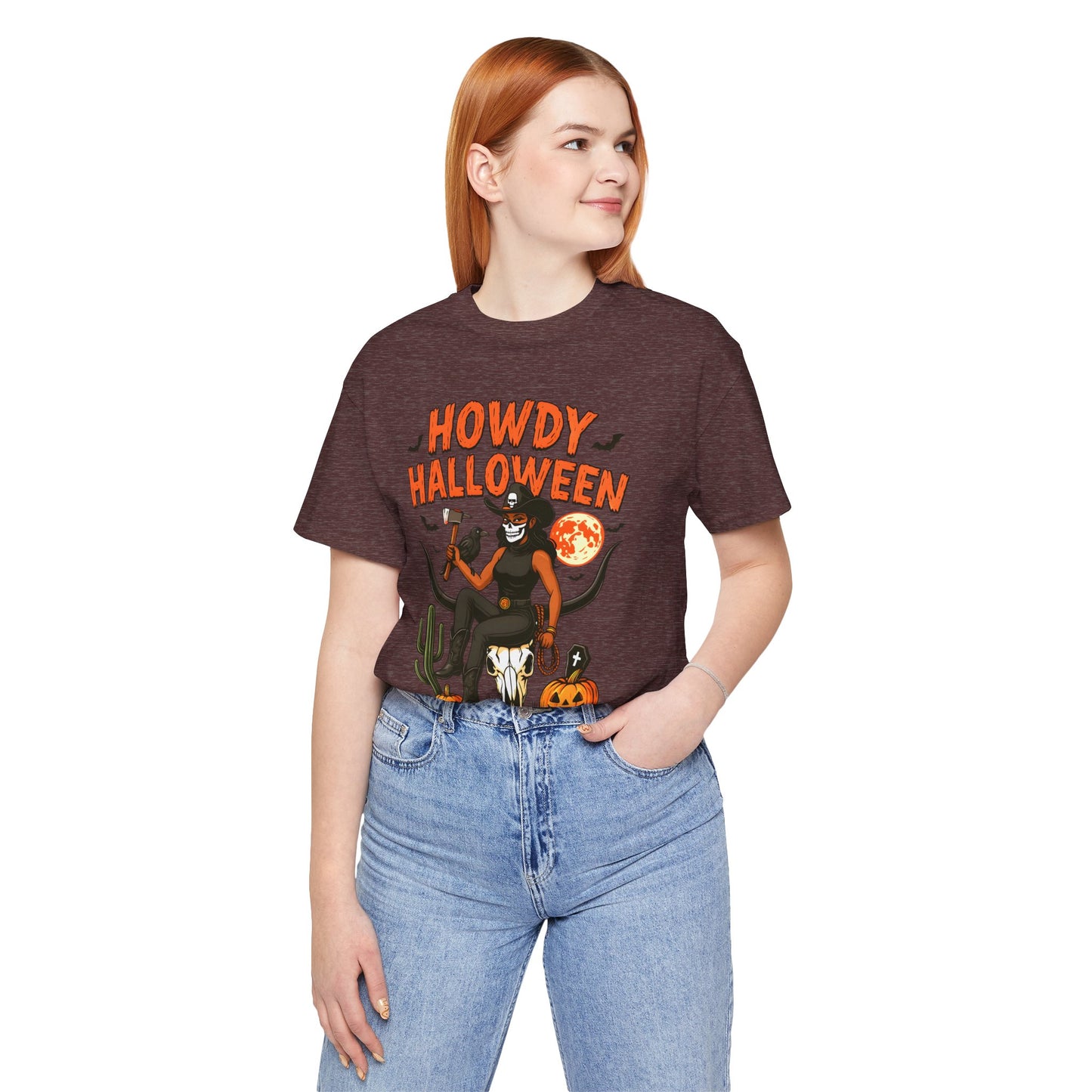 Howdy Halloween Shirt – Skeleton Cowgirl Western Fall Rodeo Tee