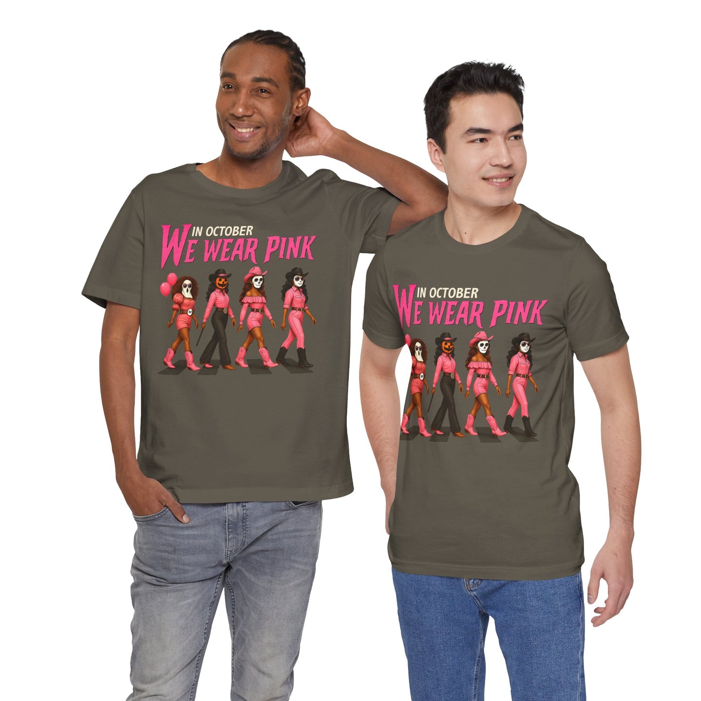 In October We Wear Pink Shirt – Spooky Cowgirl Western Halloween Tee