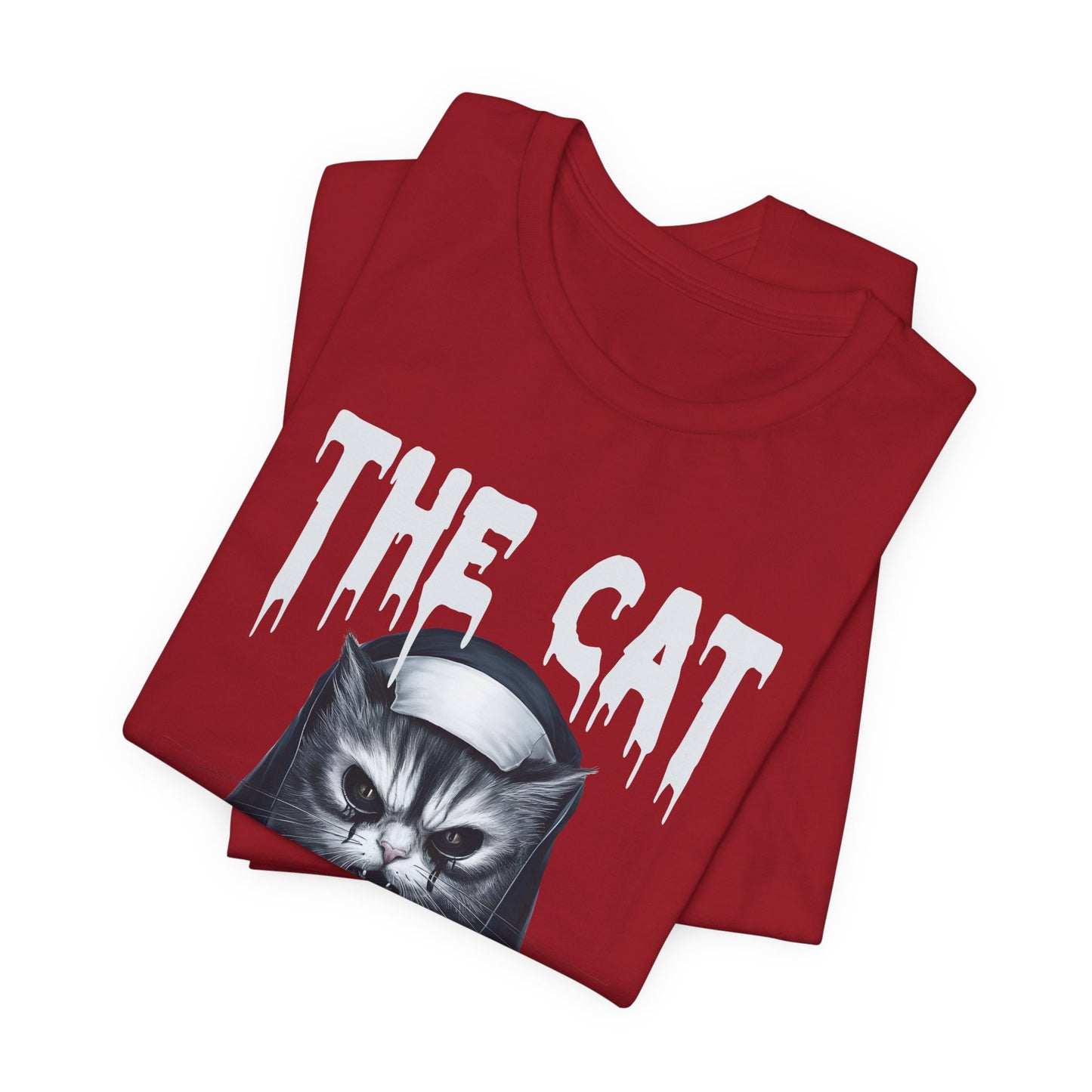 Spooky Cat Nun Halloween Creepy Cat Lovers Spooky Season T-Shirt