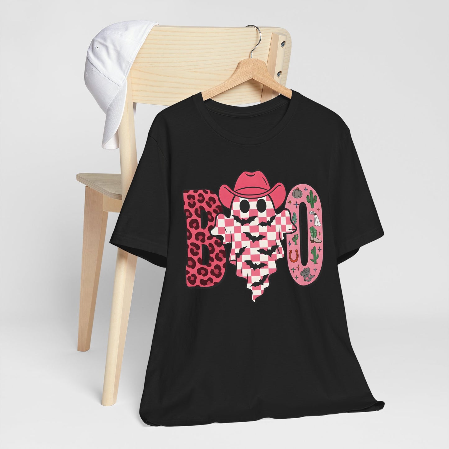 Pink BOO Shirt – Western Ghost Cowgirl Hat Halloween Tee