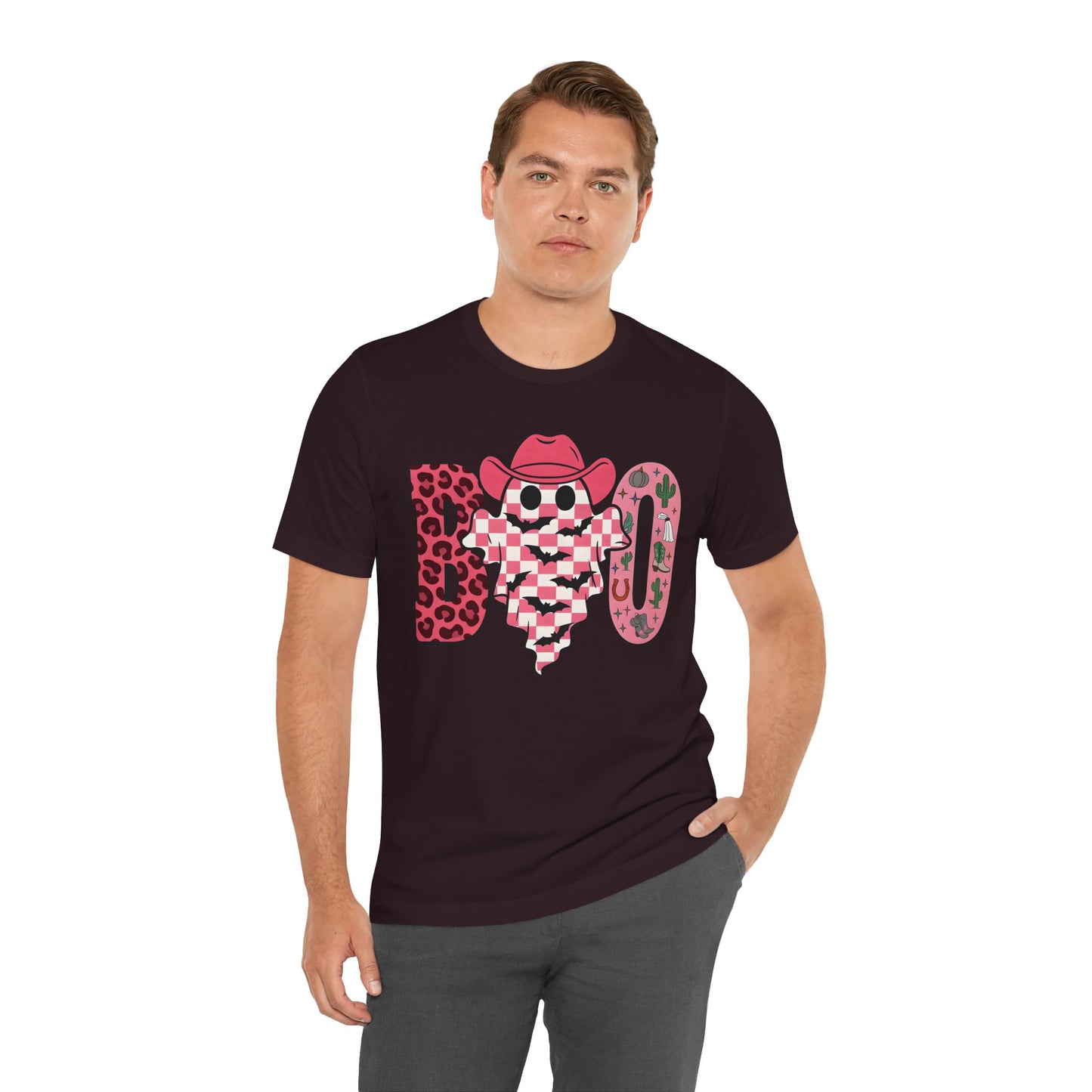 Pink BOO Shirt – Western Ghost Cowgirl Hat Halloween Tee