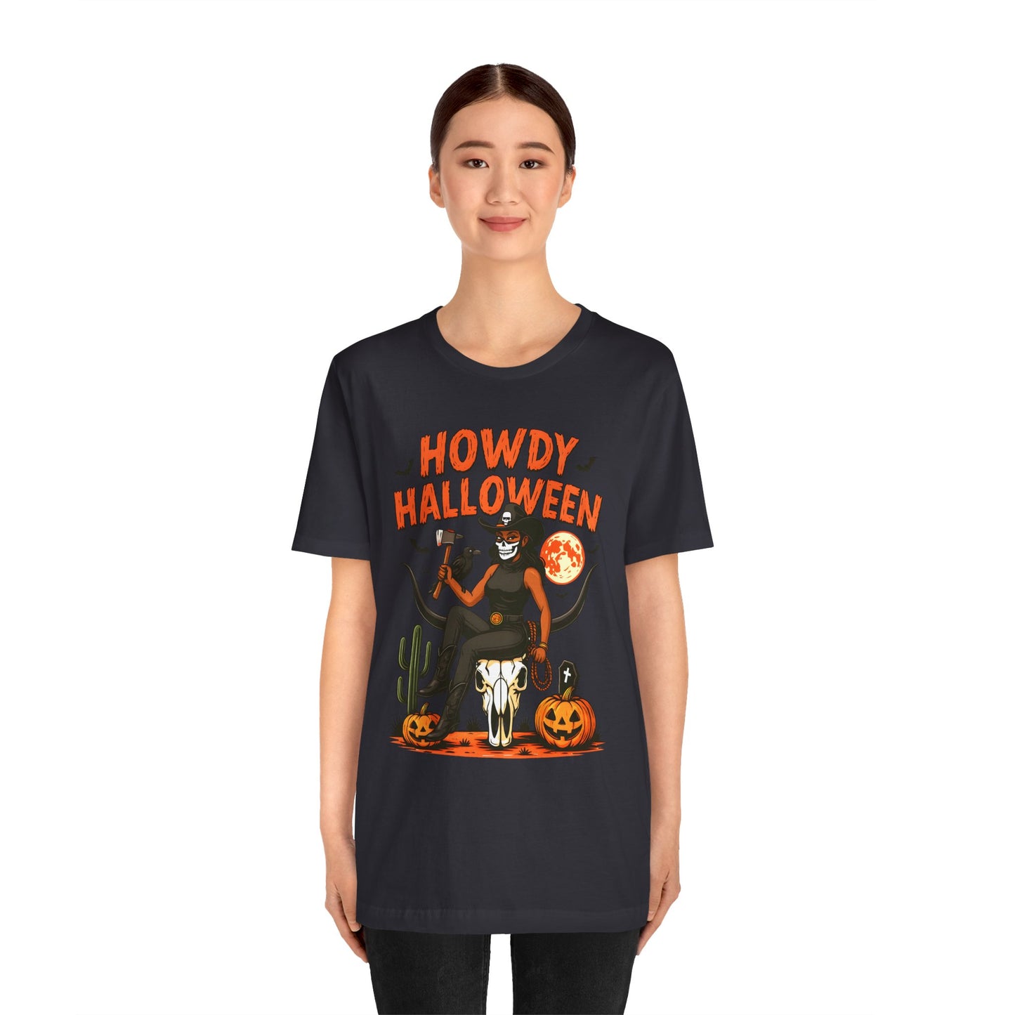 Howdy Halloween Shirt – Skeleton Cowgirl Western Fall Rodeo Tee
