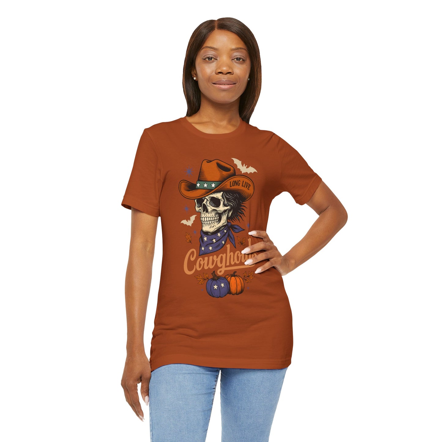 Cowghouls Shirt – Long Live Halloween Skeleton Cowboy Western Ghost Tee