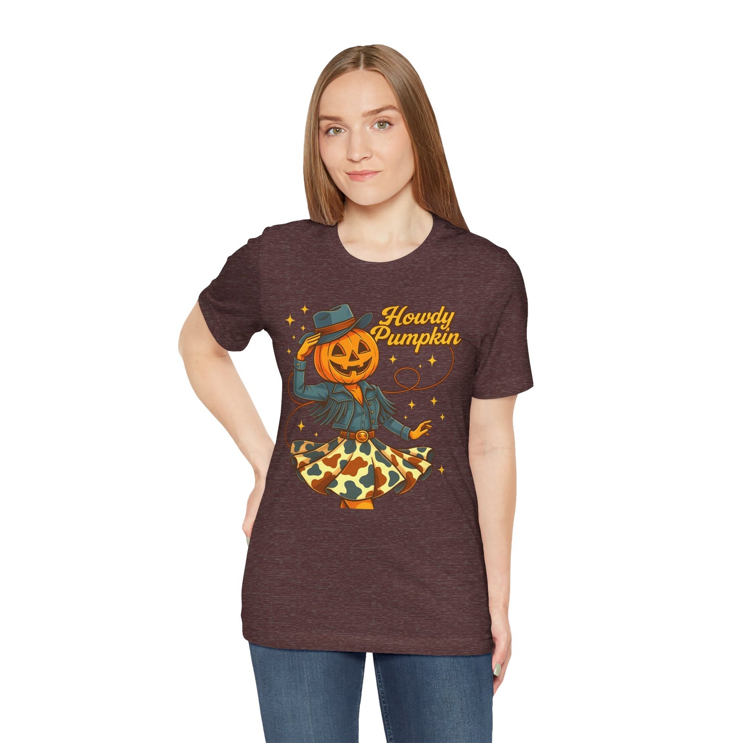 Howdy Pumpkin Shirt Cute Cowgirl Halloween Tee Western Fall Outfit for Women