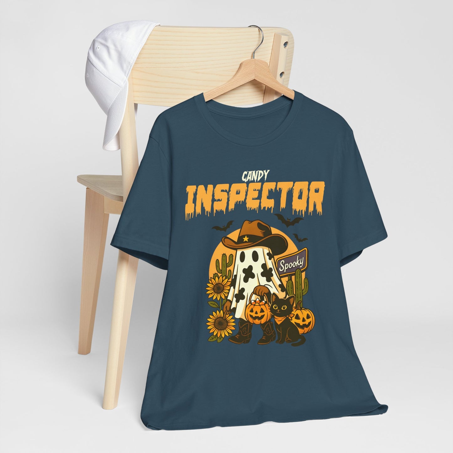 Candy Inspector Shirt – Western Ghost Cowboy Halloween Trick-or-Treat Tee