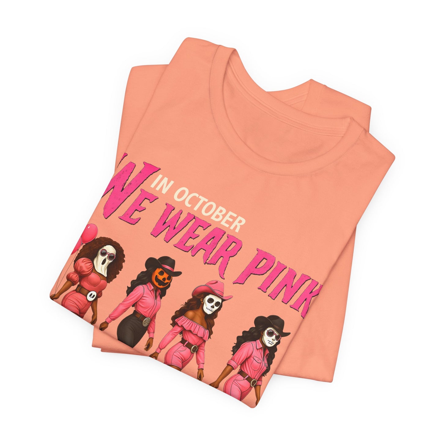 In October We Wear Pink Shirt – Spooky Cowgirl Western Halloween Tee