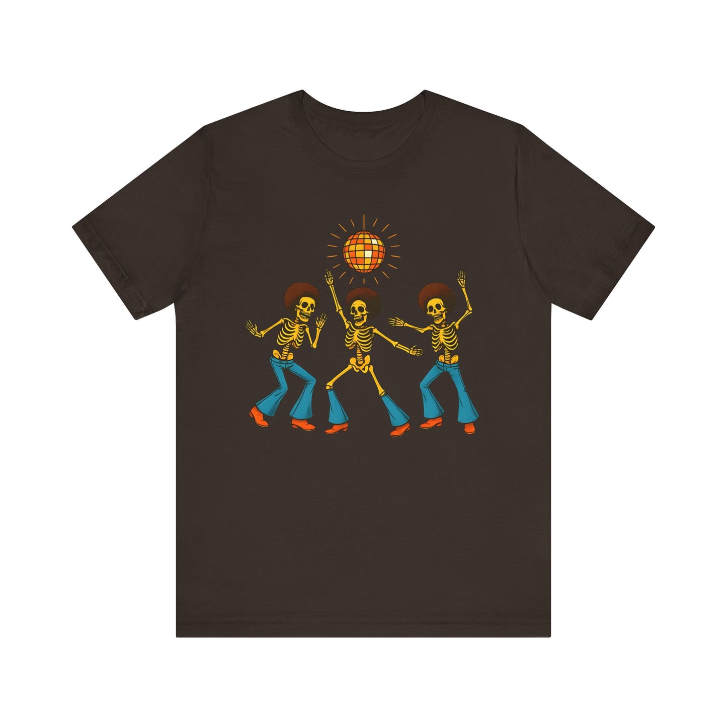 Disco Skeletons Dancing Shirt – Funny Retro 70s Halloween Party Tee
