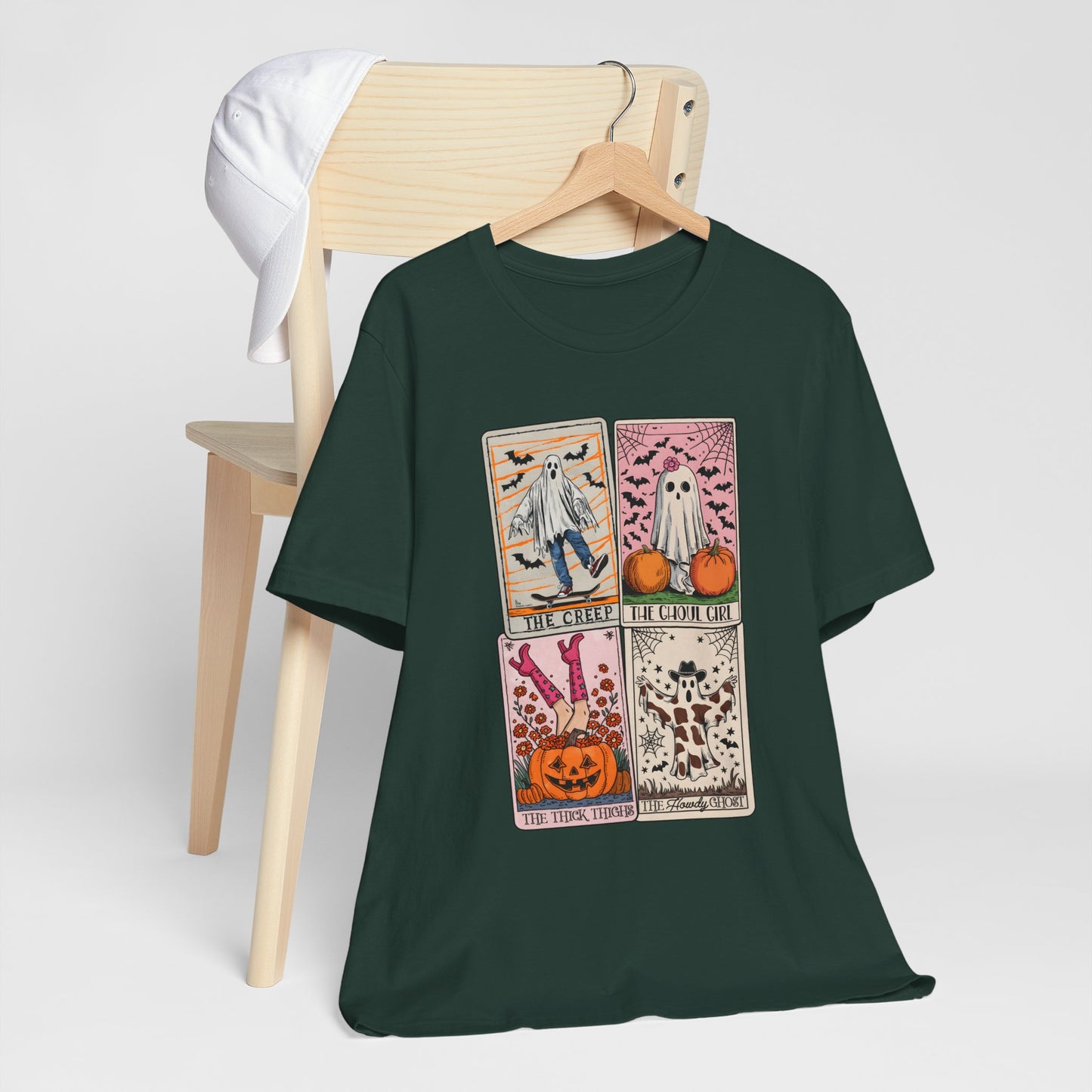 Halloween Tarot Card Ghost Shirt – The Creep, The Ghoul Girl, The Floaty Tee