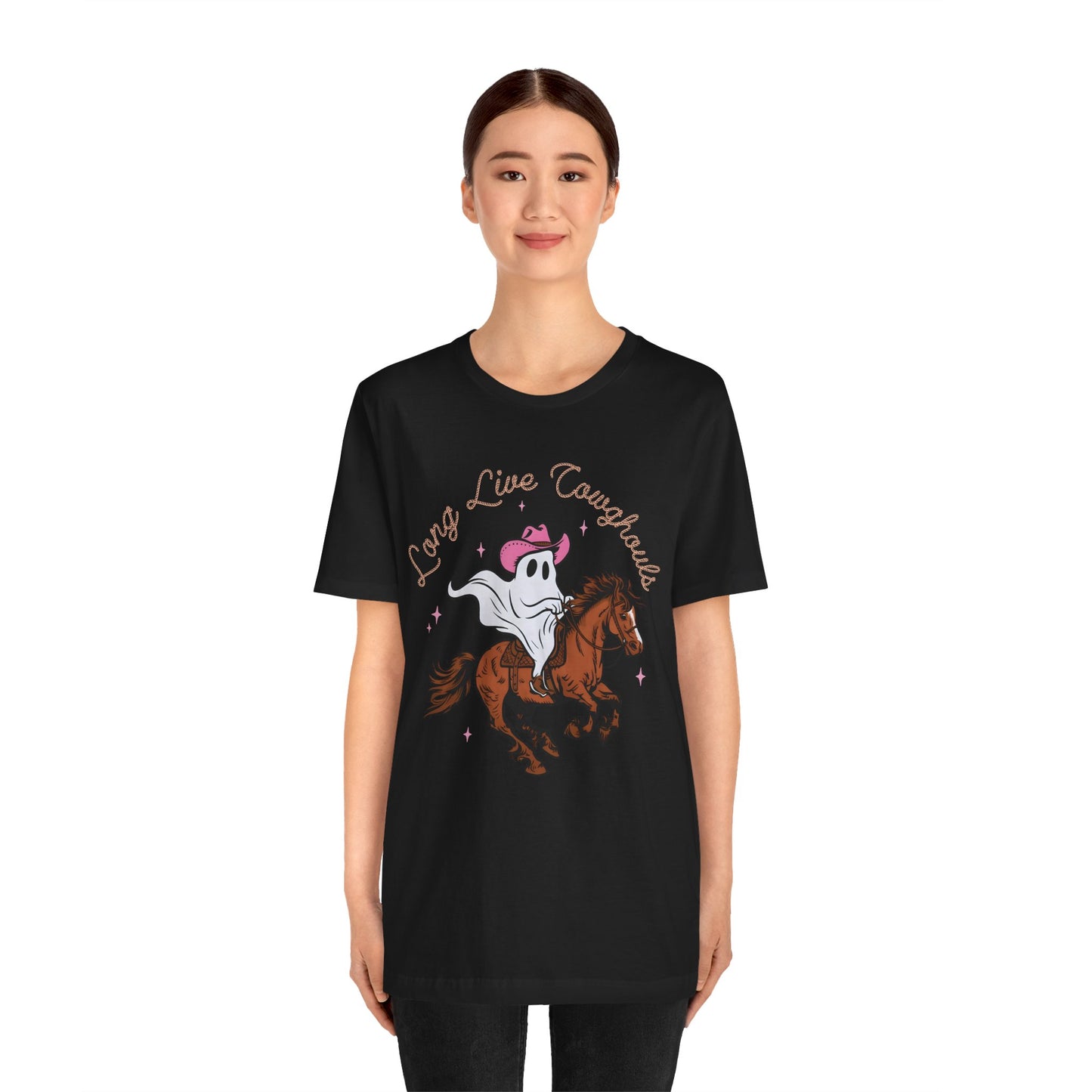Long Live Cowghouls T-Shirt, Western Ghost Cowgirl Halloween Tee, Spooky Rodeo Shirt