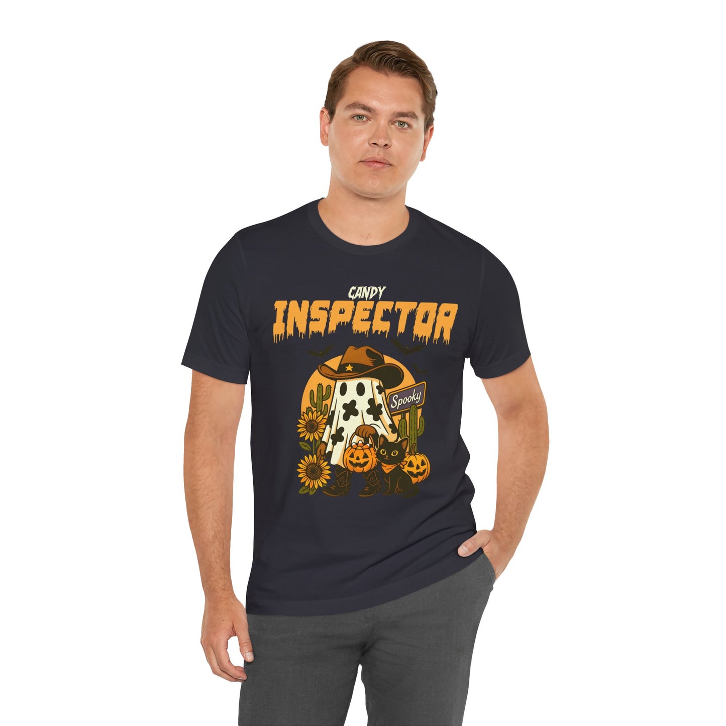 Candy Inspector Shirt – Western Ghost Cowboy Halloween Trick-or-Treat Tee
