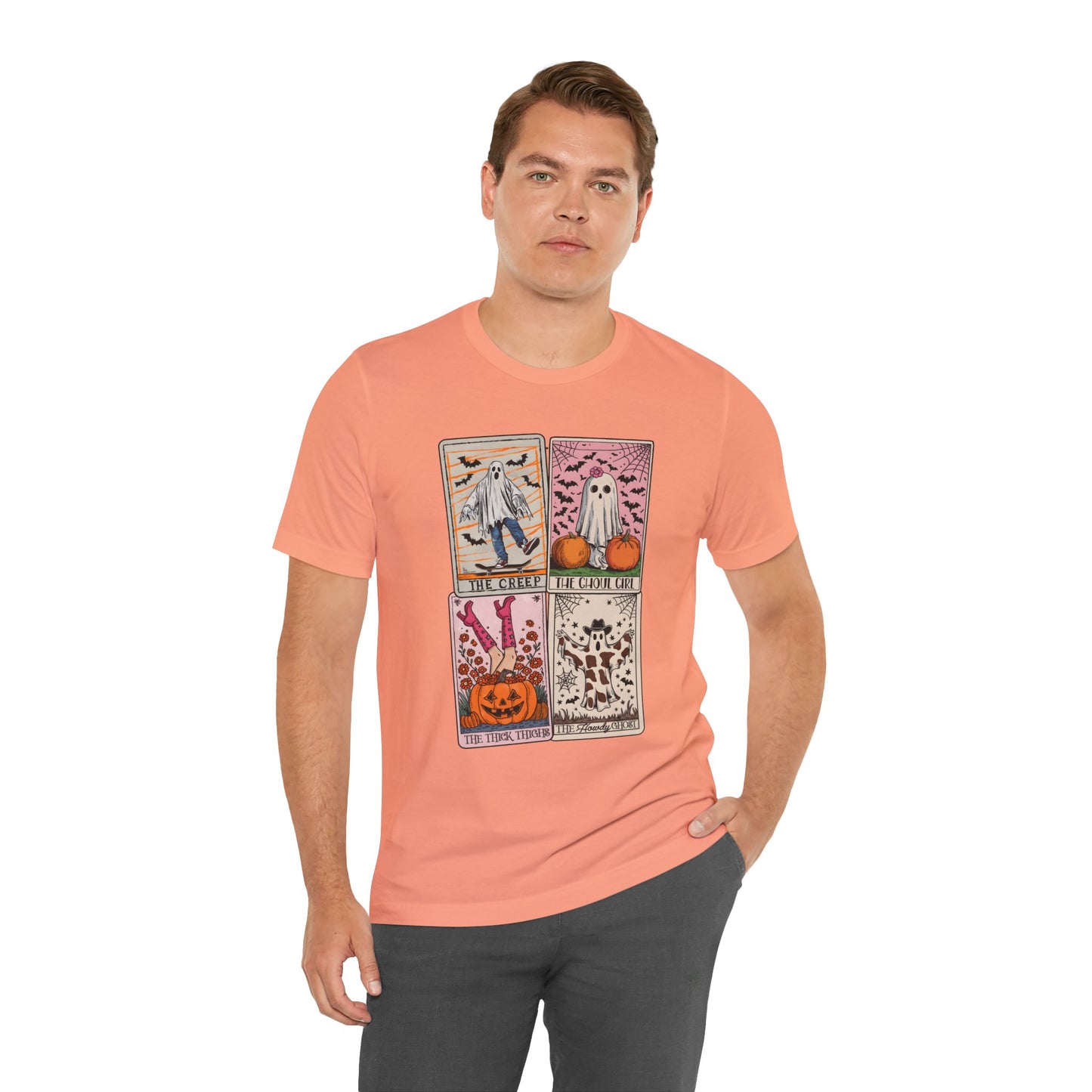 Halloween Tarot Card Ghost Shirt – The Creep, The Ghoul Girl, The Floaty Tee