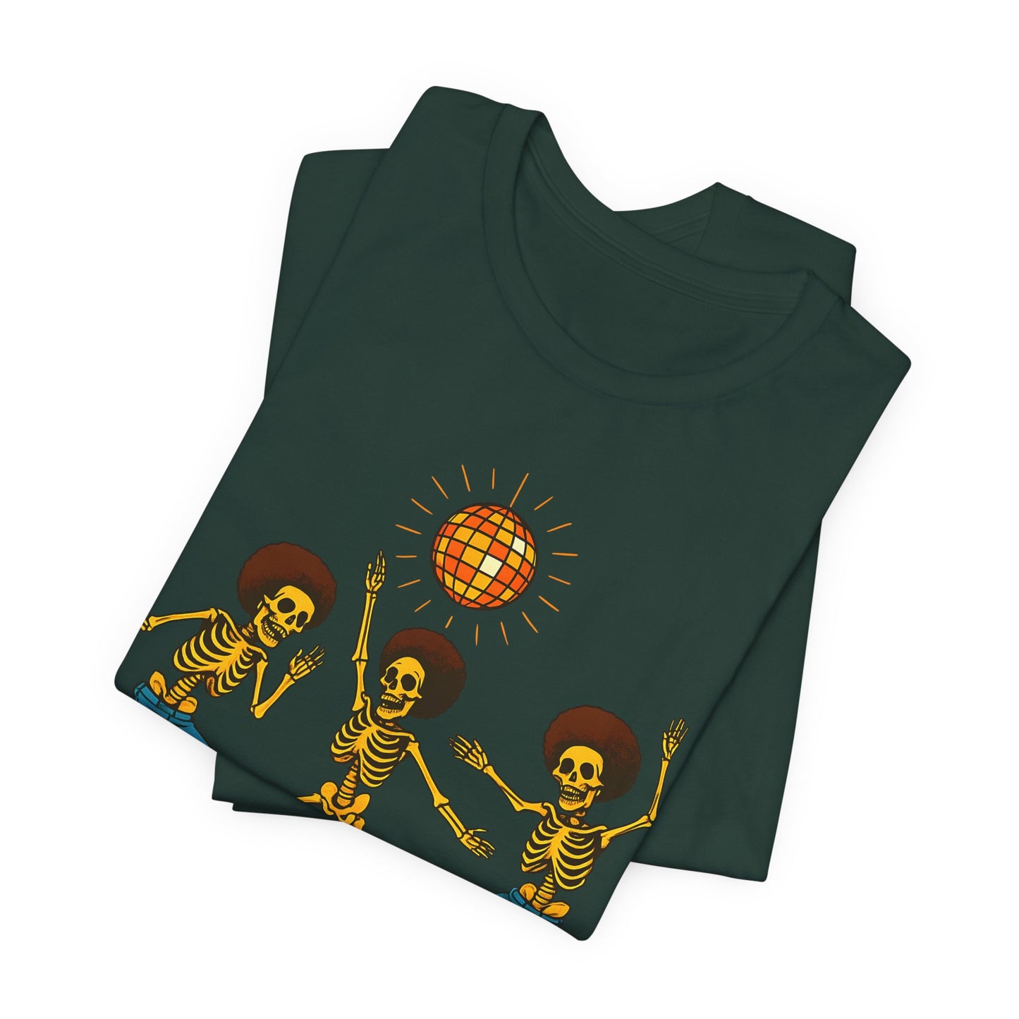 Disco Skeletons Dancing Shirt – Funny Retro 70s Halloween Party Tee