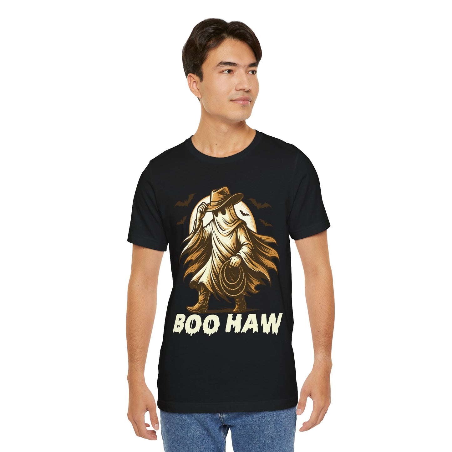 Boo Haw Shirt Ghost Cowboy Western Halloween Tee, Funny Rodeo Spirit Fall Outfit