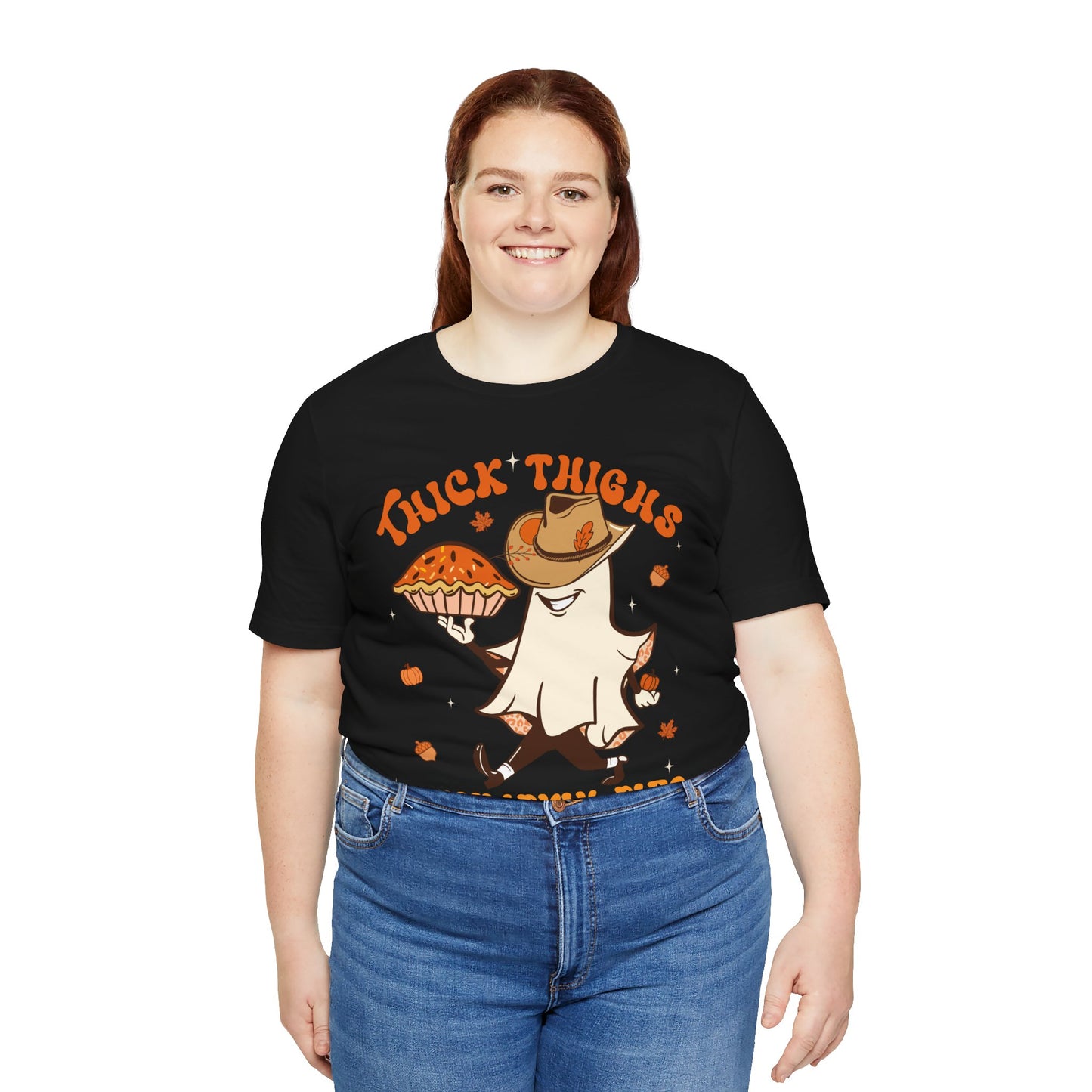 Thick Thighs Pumpkin Pies Shirt – Funny Howdy Ghost Western Halloween Tee