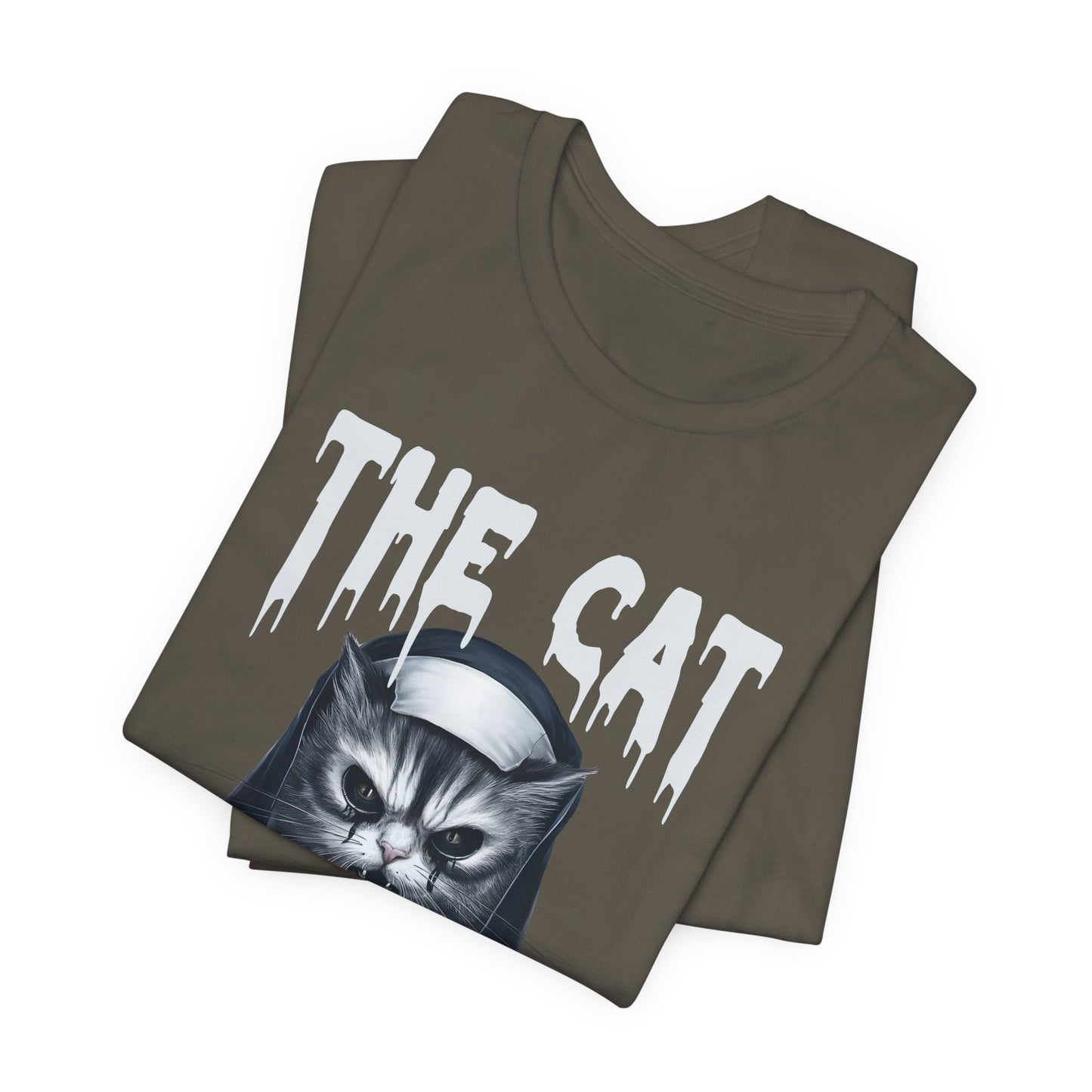 Spooky Cat Nun Halloween Creepy Cat Lovers Spooky Season T-Shirt