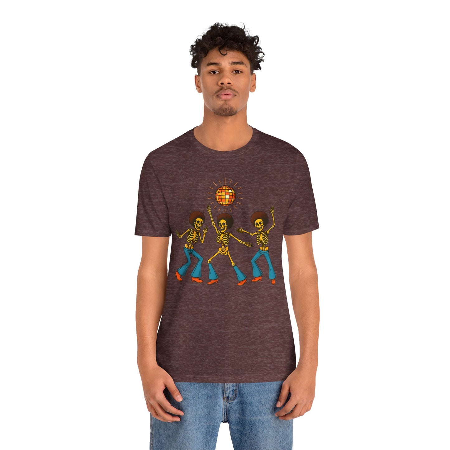 Disco Skeletons Dancing Shirt – Funny Retro 70s Halloween Party Tee