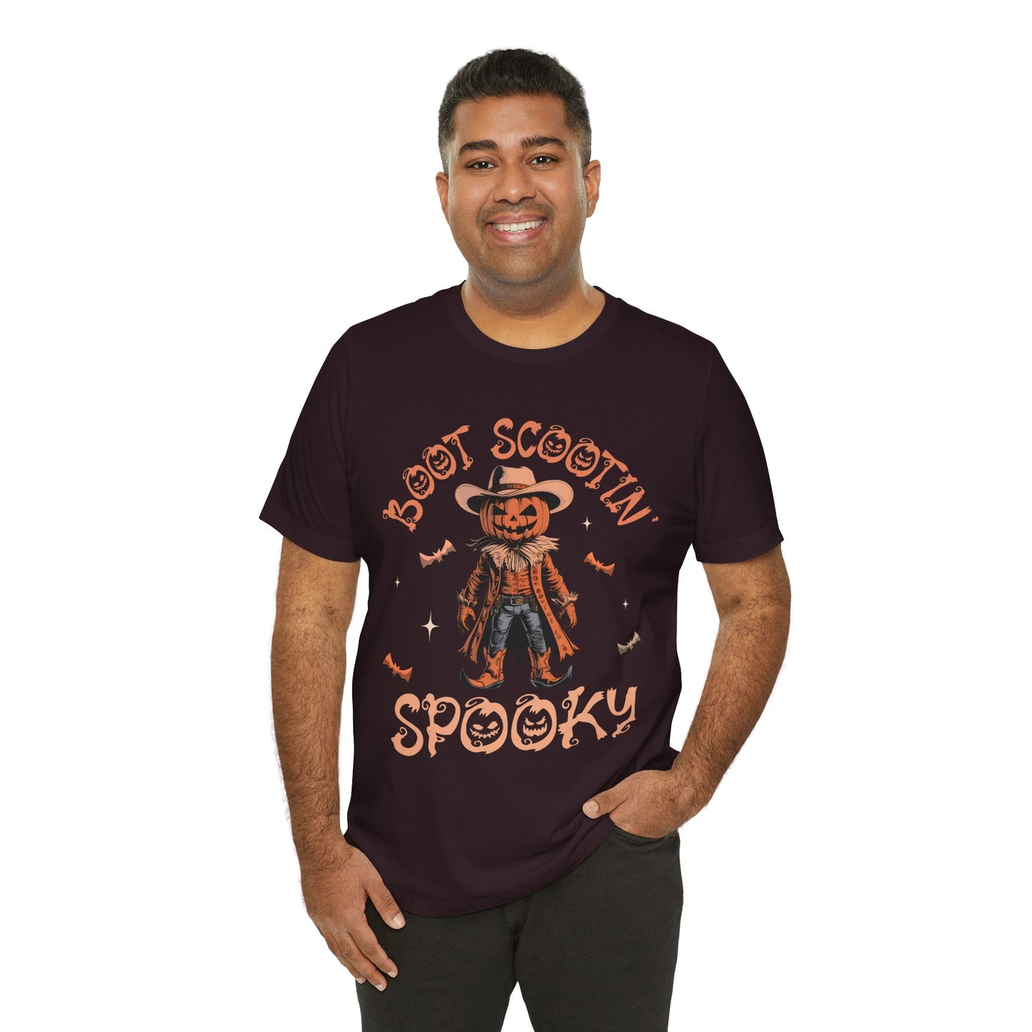 Boot Scootin’ Spooky Shirt – Funny Cowboy Pumpkin Head Western Halloween Tee