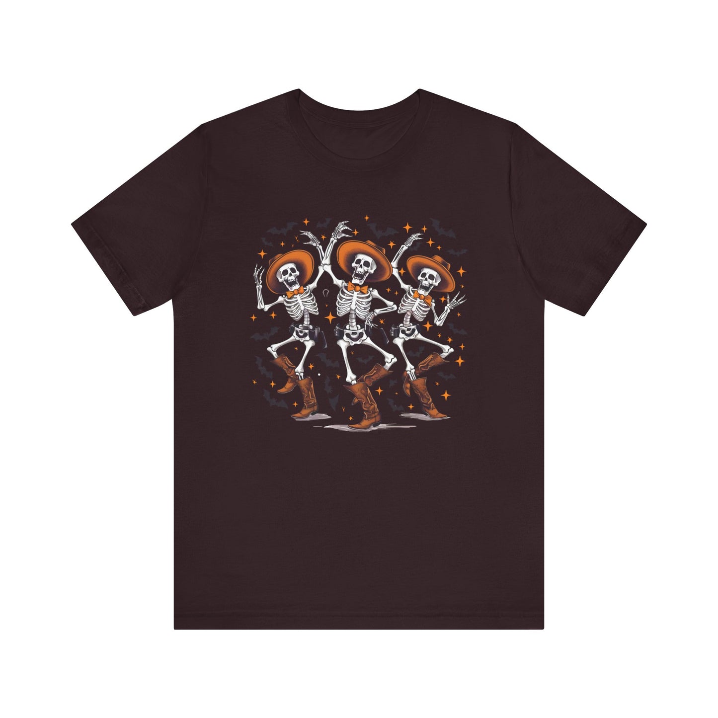 Dancing Skeleton Cowboy Western Rodeo Halloween Spooky Vibes T-Shirt