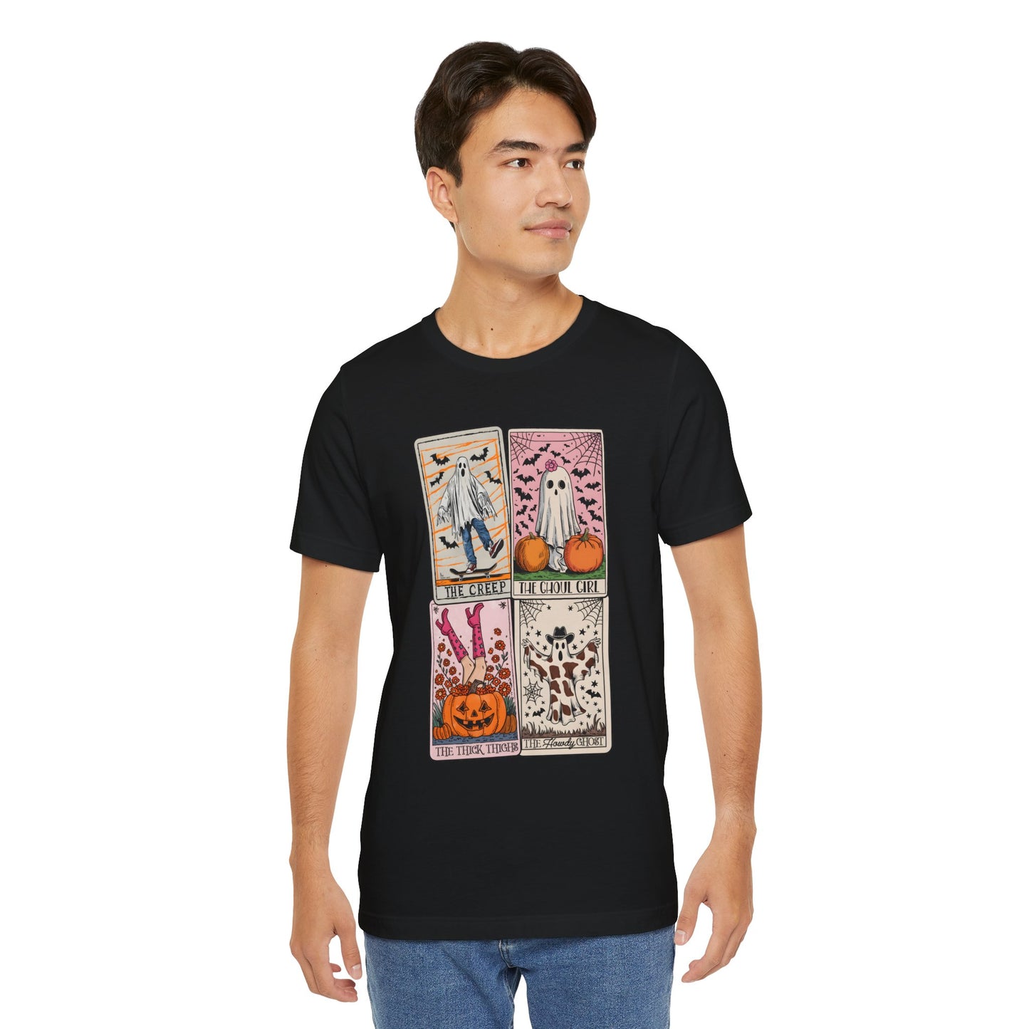 Halloween Tarot Card Ghost Shirt – The Creep, The Ghoul Girl, The Floaty Tee