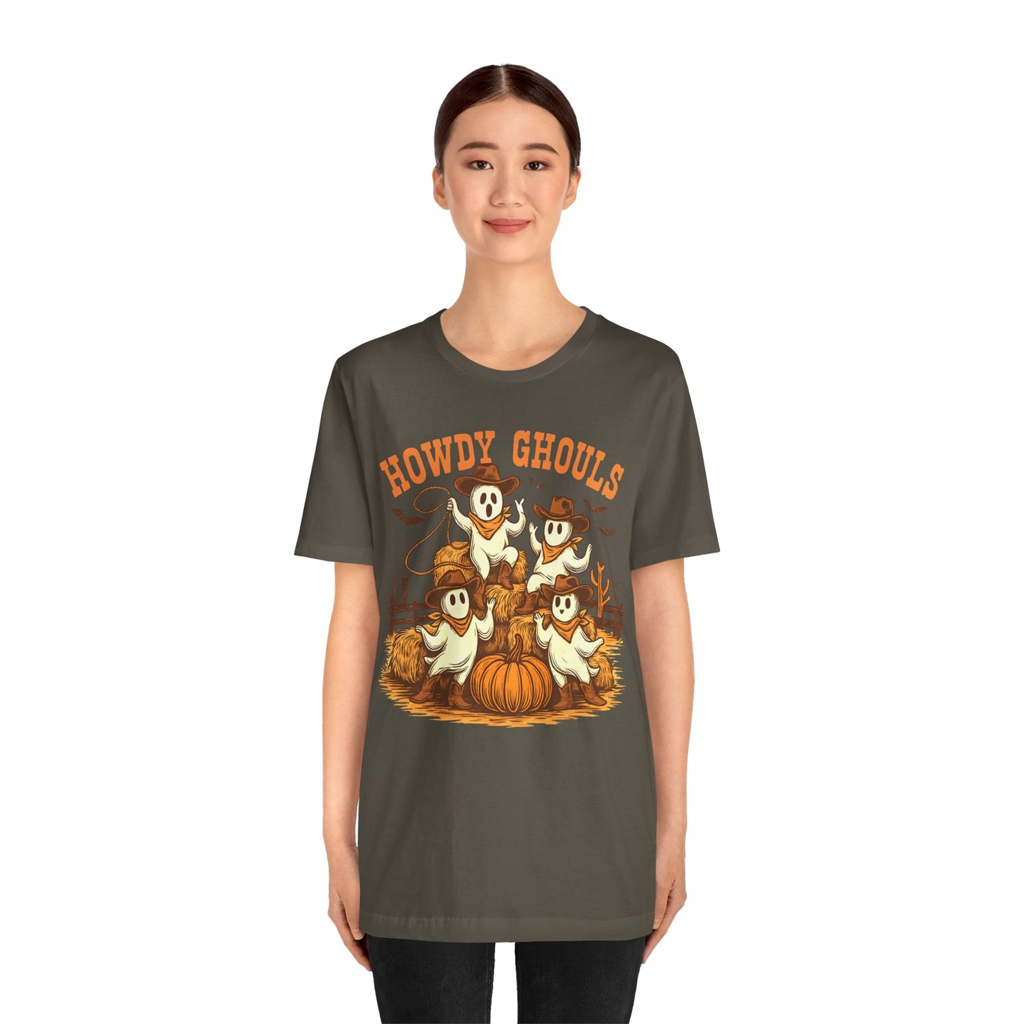 Howdy Ghouls Shirt – Cute Ghost Cowboy Halloween Tee, Western Rodeo Texas Fall Outfit