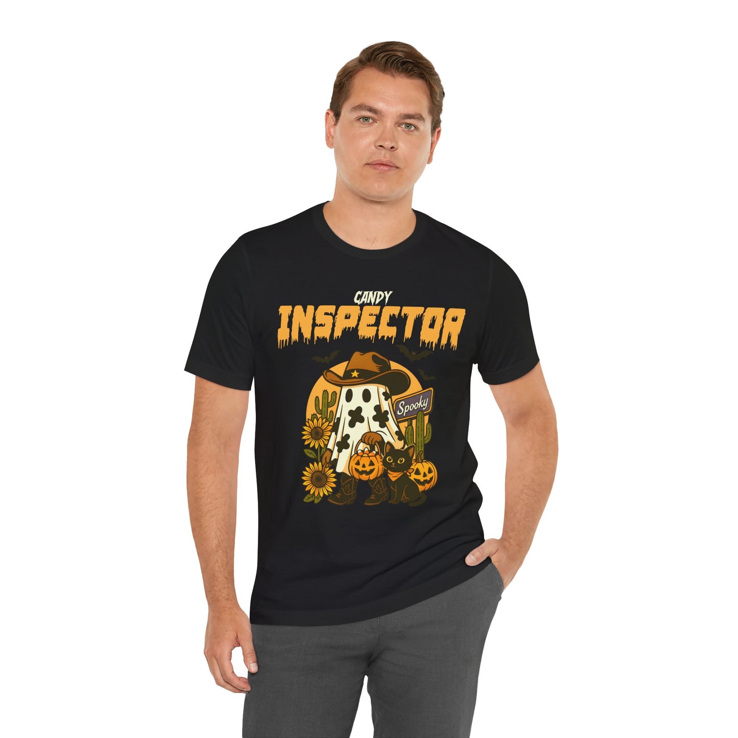 Candy Inspector Shirt – Western Ghost Cowboy Halloween Trick-or-Treat Tee
