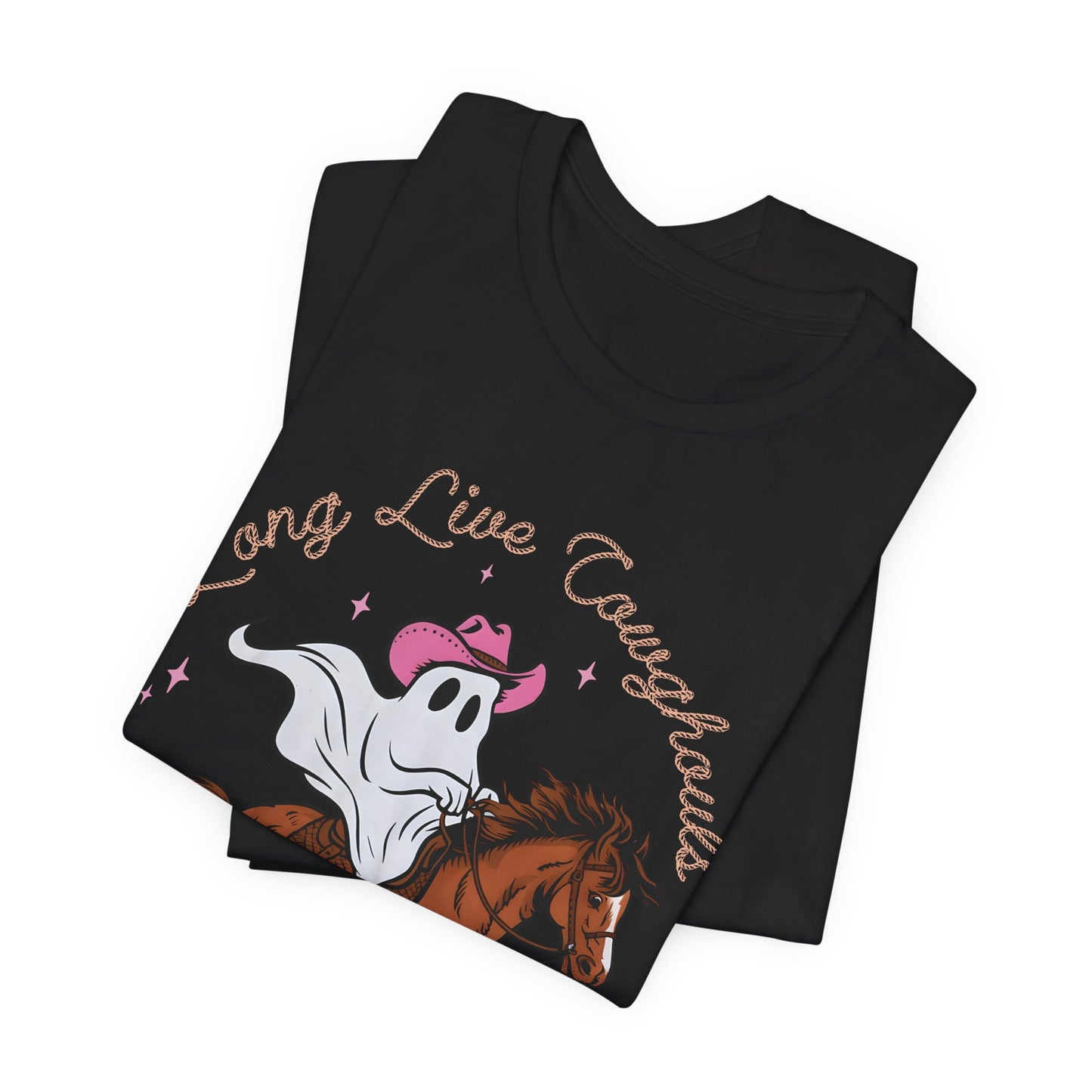 Long Live Cowghouls T-Shirt, Western Ghost Cowgirl Halloween Tee, Spooky Rodeo Shirt