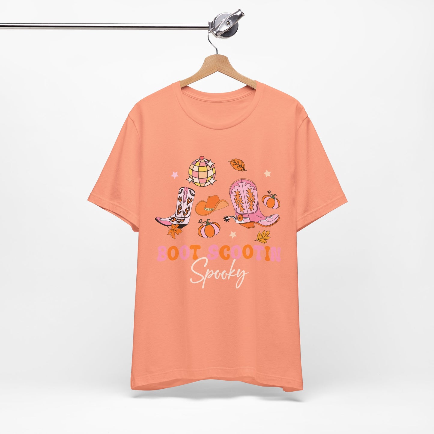 Boot Scootin Spooky Howdy Western Halloween Thanksgiving T-Shirt, Retro Cowgirl Fall Tee