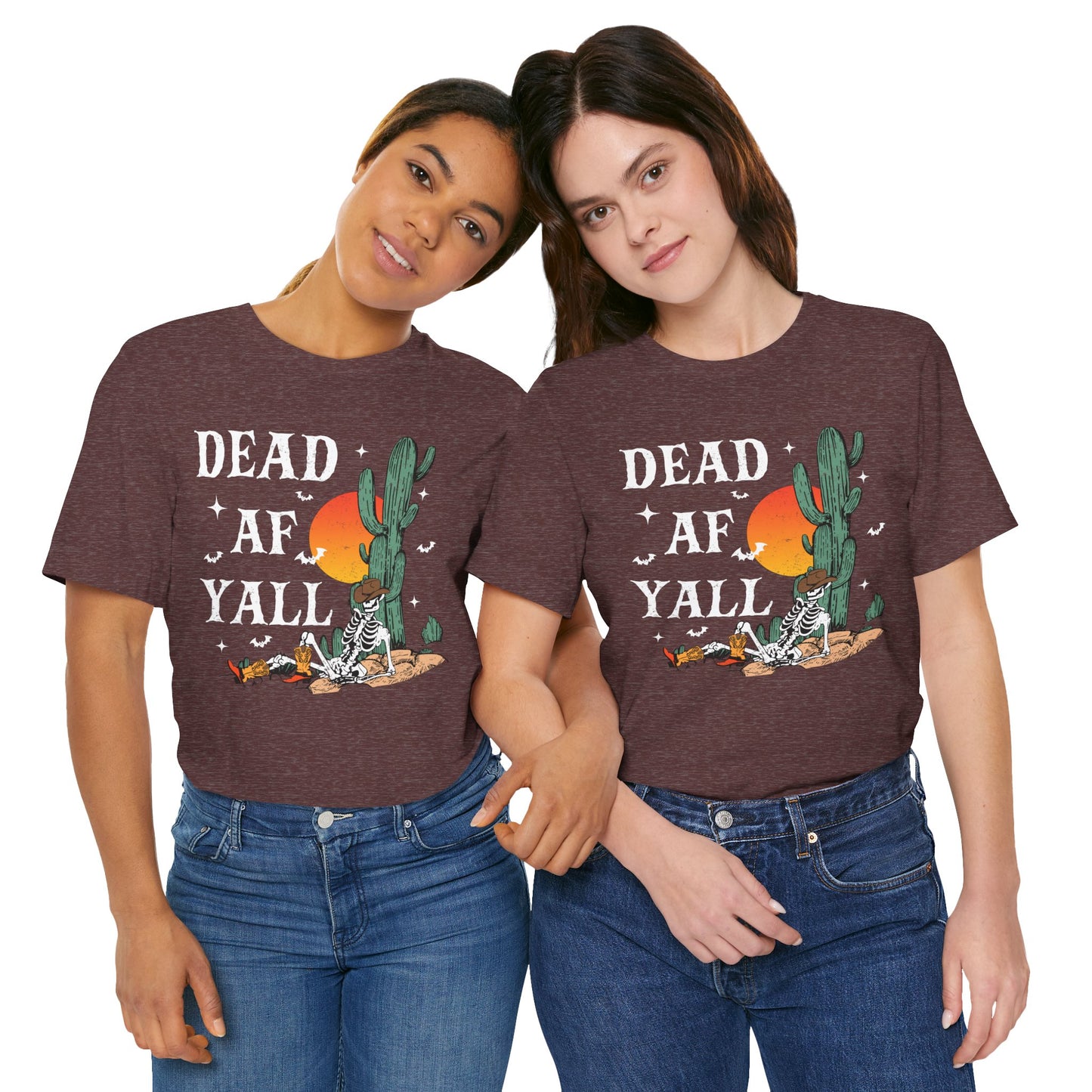 Dead AF Y’all Shirt – Western Skeleton Cowboy Spooky Halloween Tee