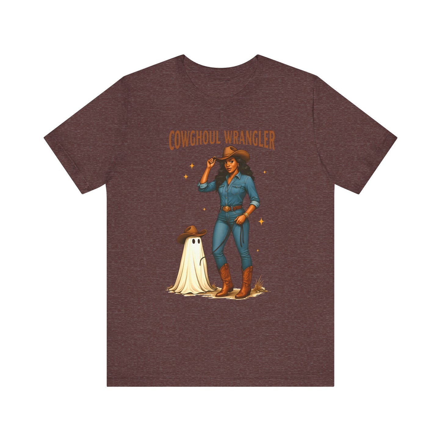 Cowghoul Wrangler Shirt Western Cowgirl Cowboy Ghost Halloween Tee, Spooky Rodeo Fall Outfit