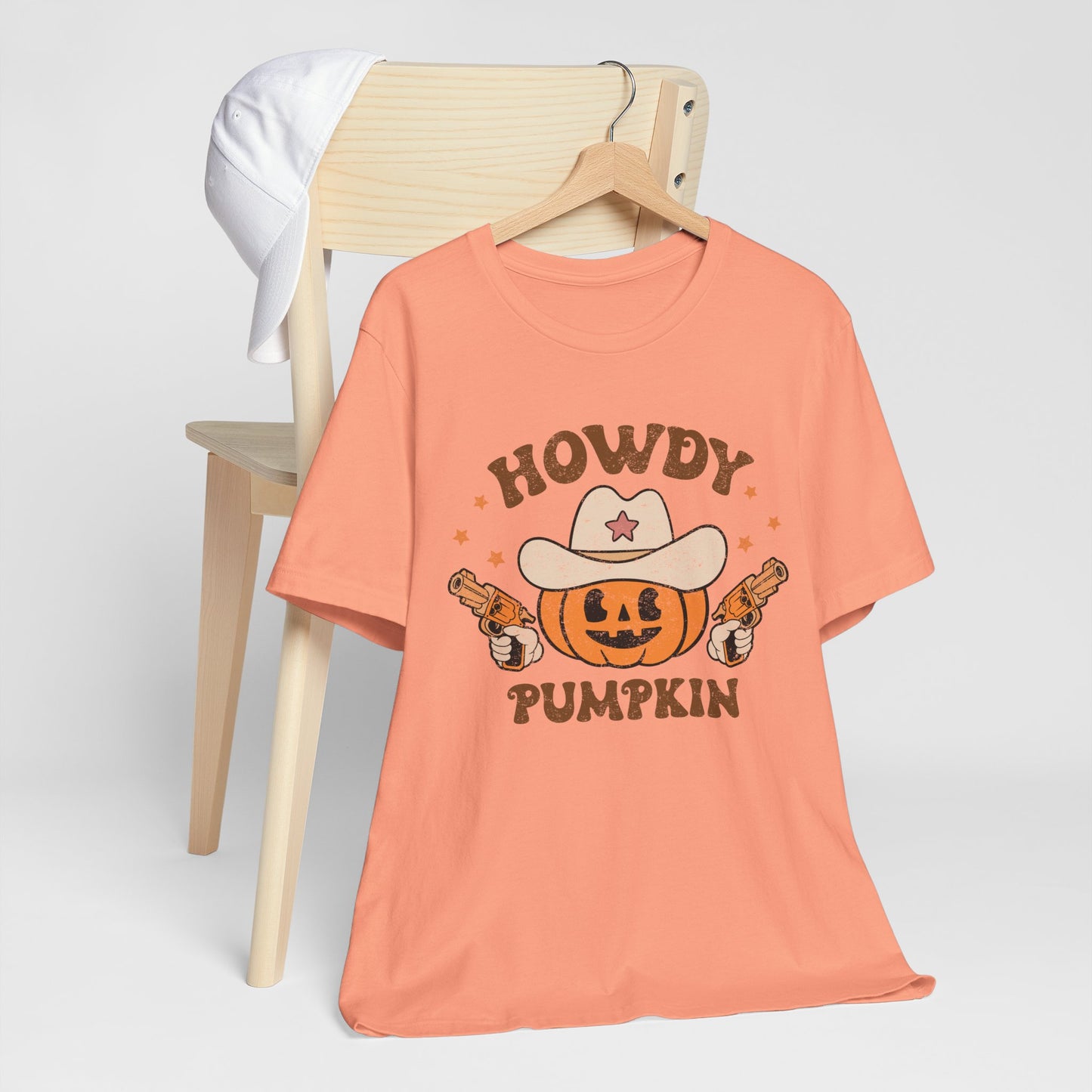Howdy Pumpkin T-Shirt, Retro Western Cowboy Cowgirl Halloween Tee