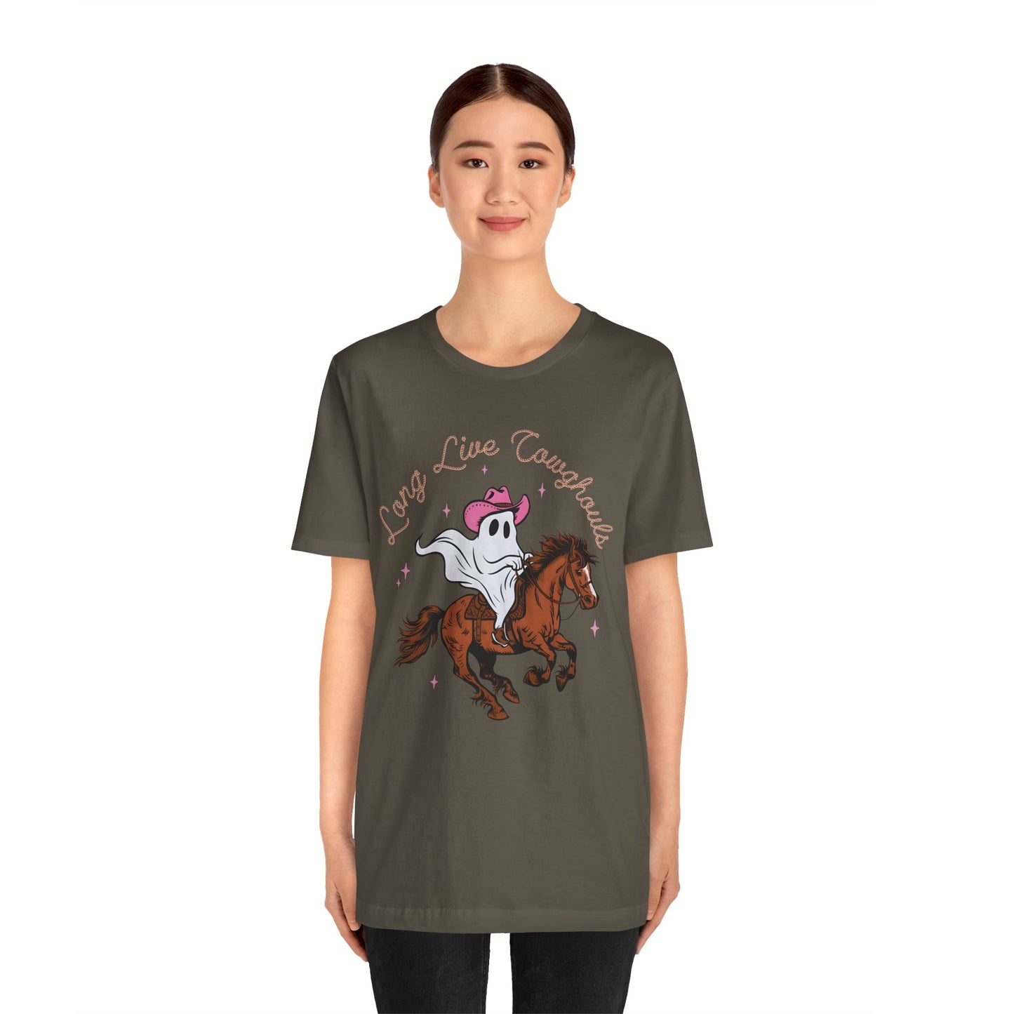 Long Live Cowghouls T-Shirt, Western Ghost Cowgirl Halloween Tee, Spooky Rodeo Shirt