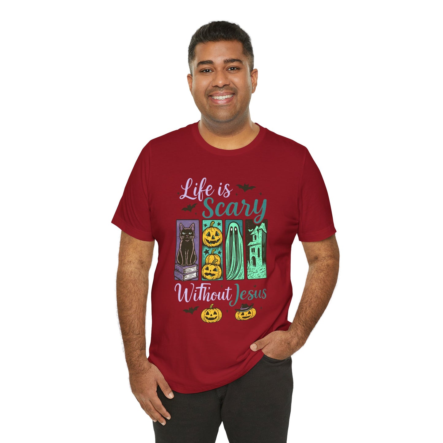 Life Is Scary Without Jesus Shirt – Christian Retro Halloween Faith Tee