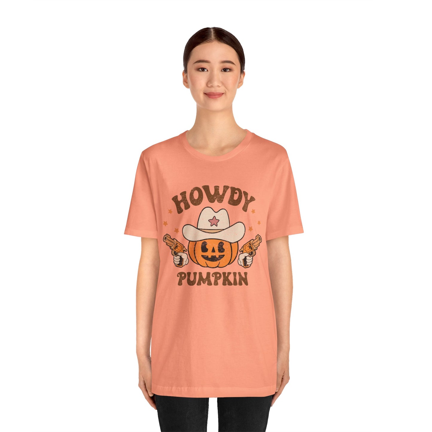 Howdy Pumpkin T-Shirt, Retro Western Cowboy Cowgirl Halloween Tee