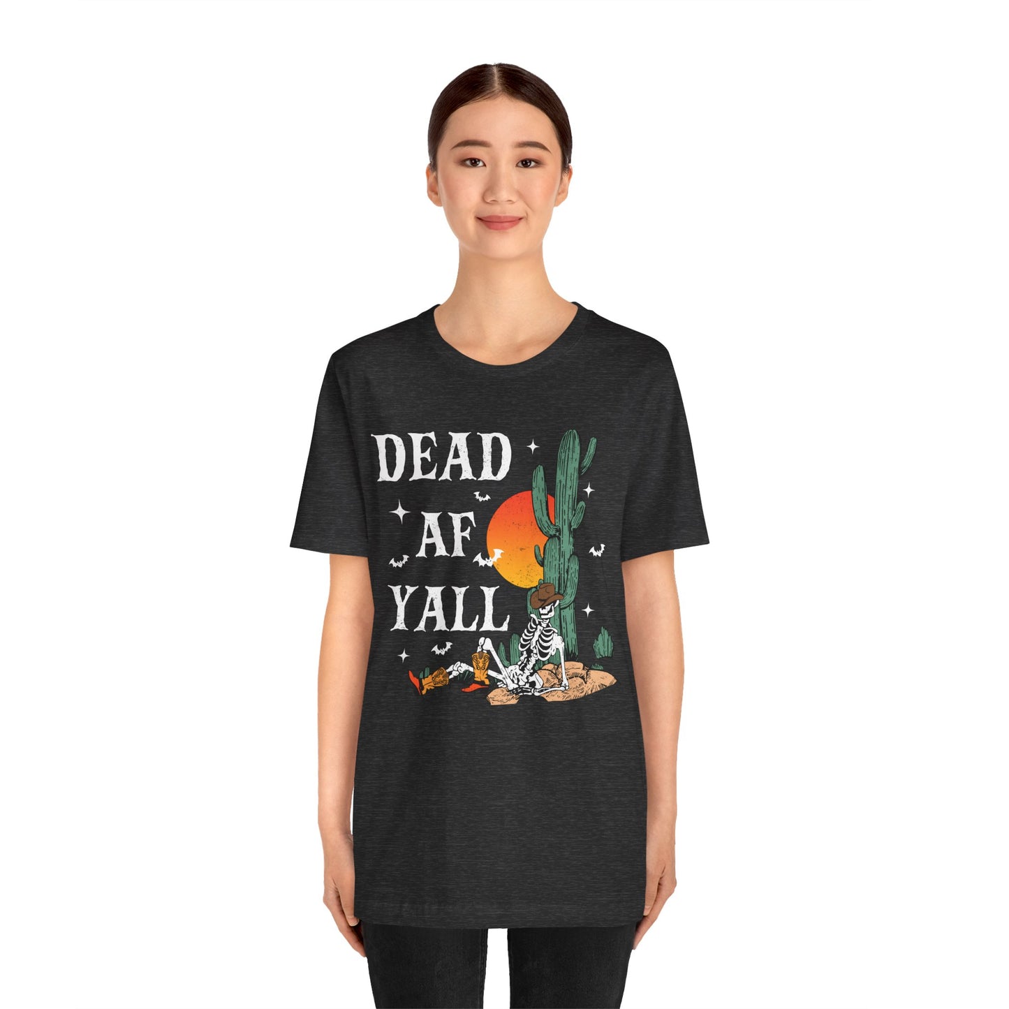 Dead AF Y’all Shirt – Western Skeleton Cowboy Spooky Halloween Tee