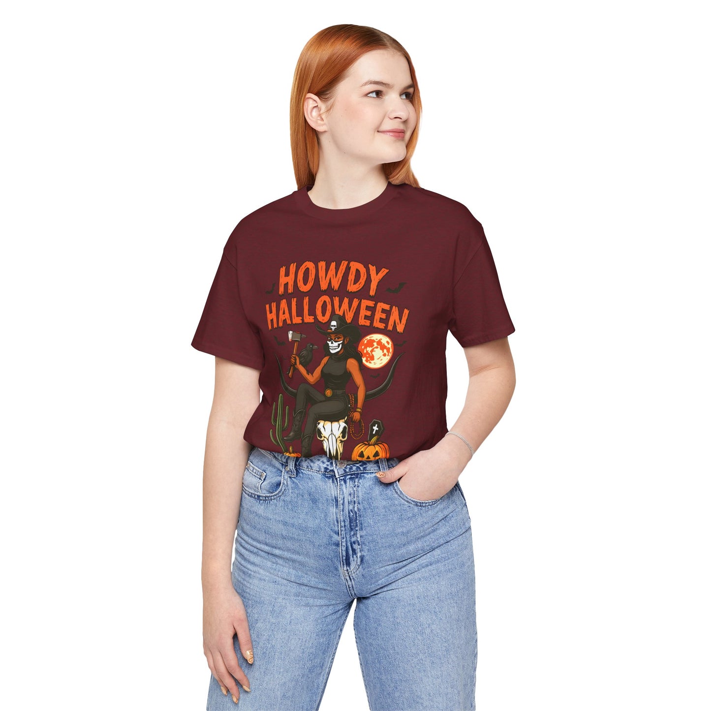 Howdy Halloween Shirt – Skeleton Cowgirl Western Fall Rodeo Tee