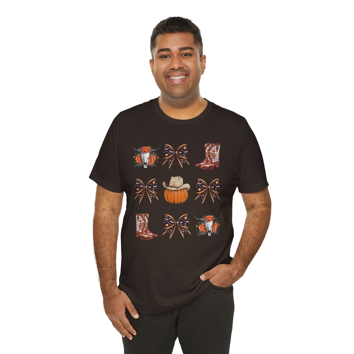 Western Halloween Cowgirl Shirt Boots & Pumpkin Skull Rodeo Tee