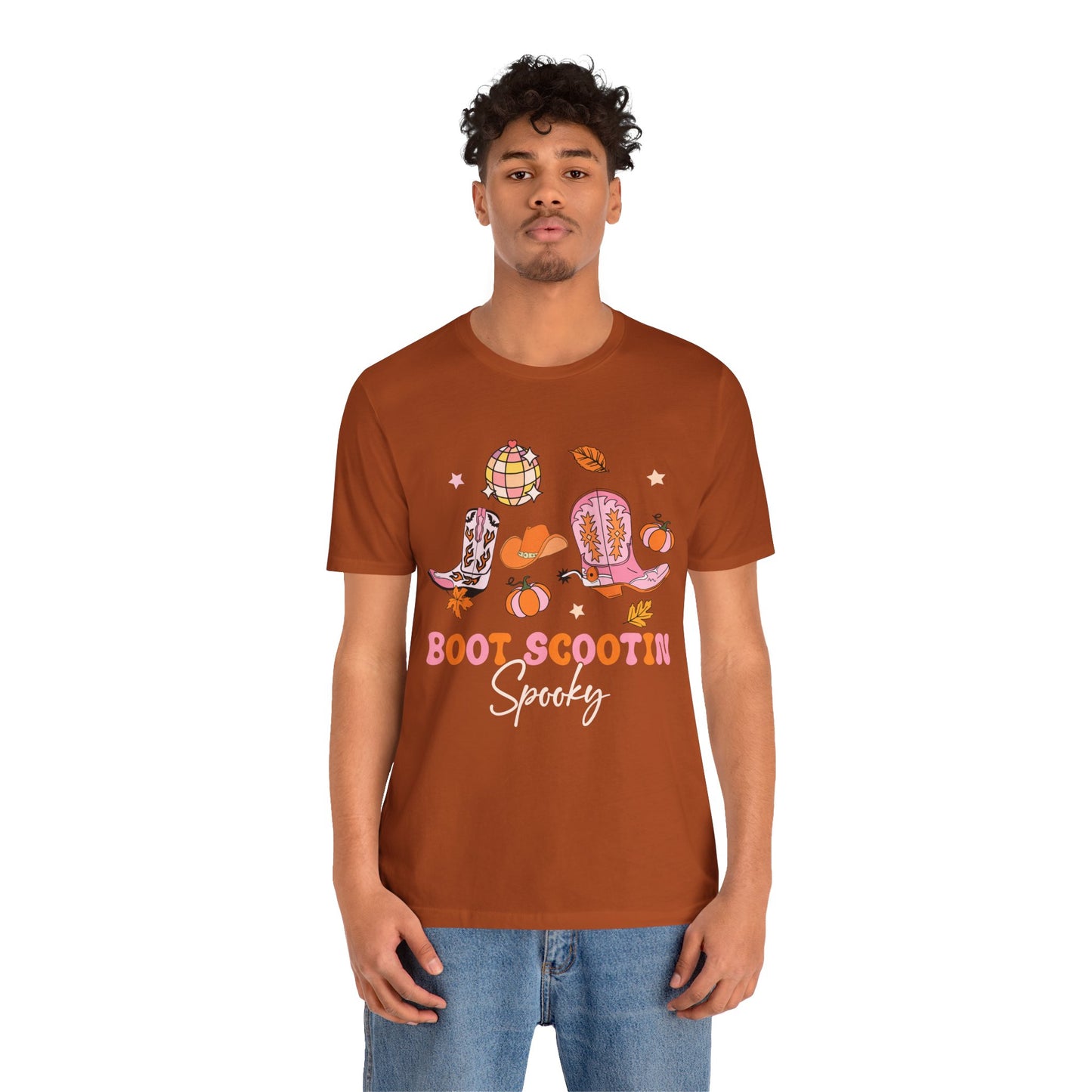 Boot Scootin Spooky Howdy Western Halloween Thanksgiving T-Shirt, Retro Cowgirl Fall Tee