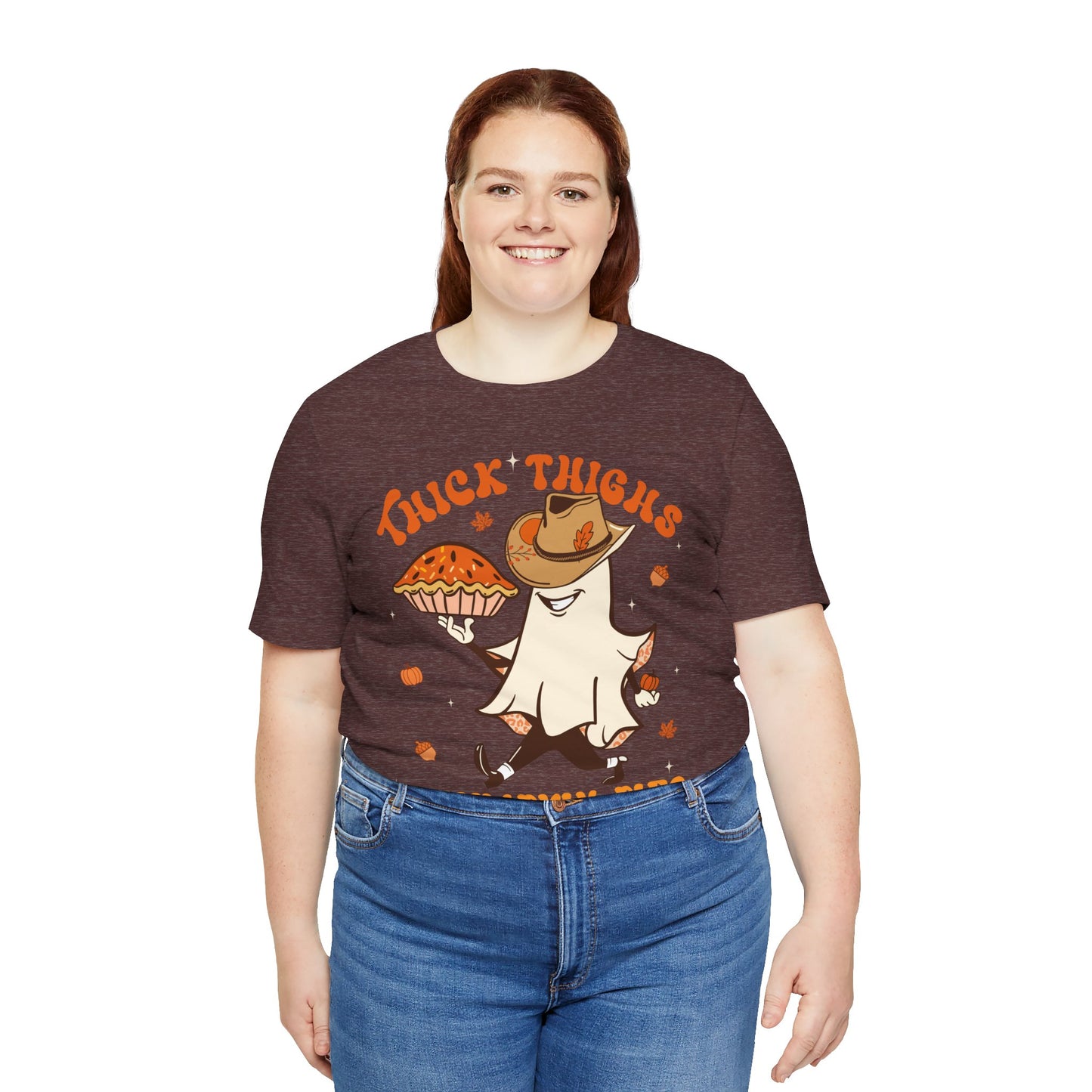Thick Thighs Pumpkin Pies Shirt – Funny Howdy Ghost Western Halloween Tee