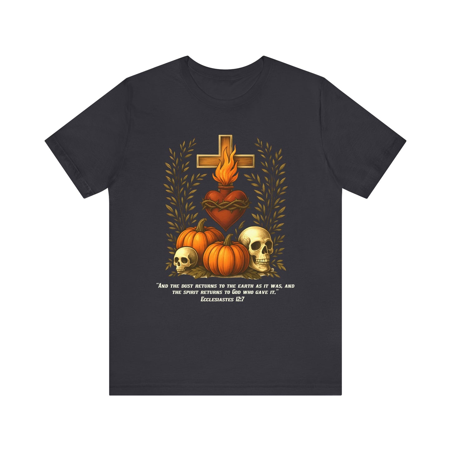 Sacred Heart Halloween Shirt – Jesus Skulls Pumpkins Christian Cross Tee