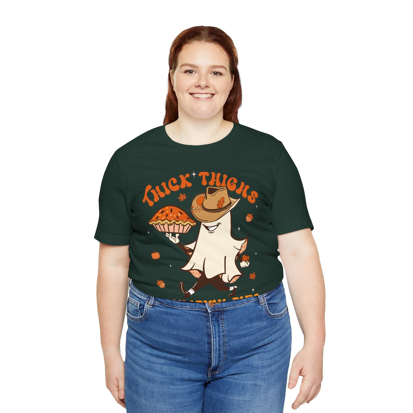 Thick Thighs Pumpkin Pies Shirt – Funny Howdy Ghost Western Halloween Tee