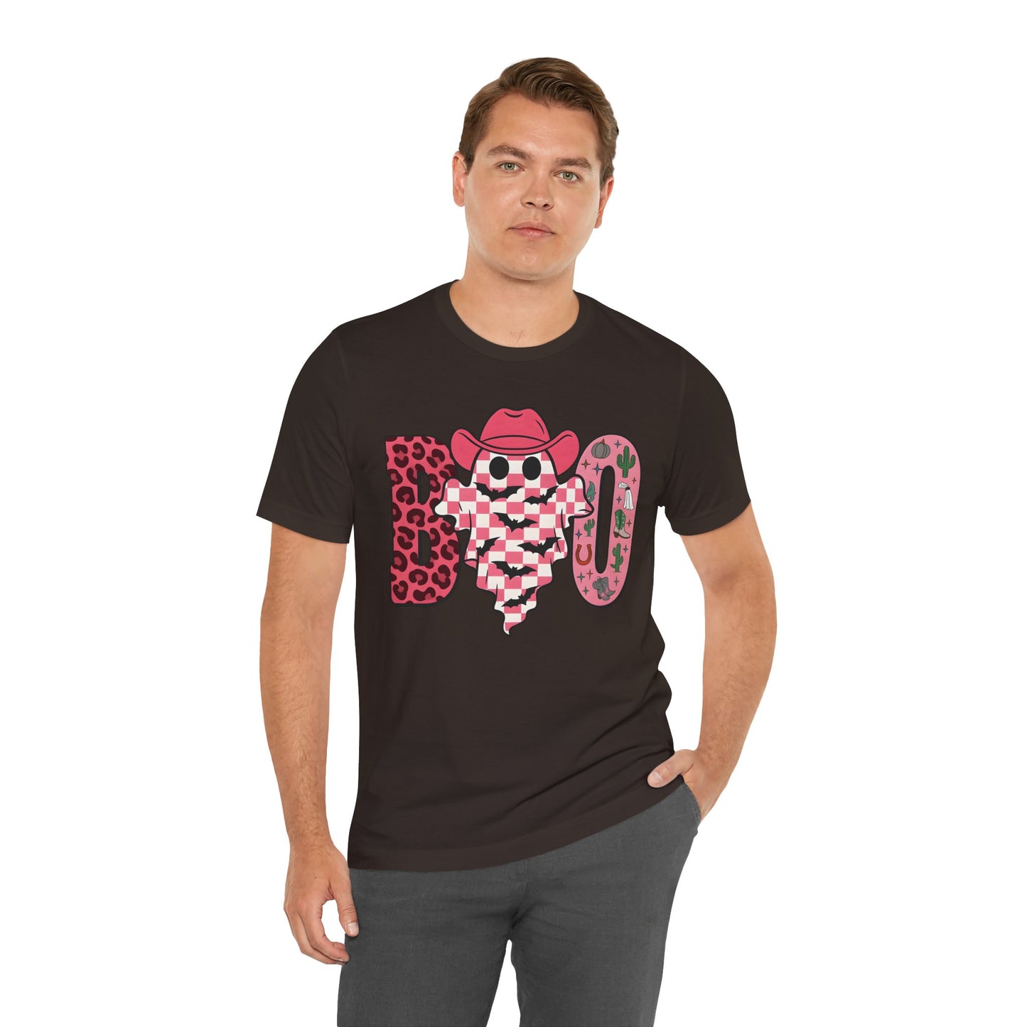 Pink BOO Shirt – Western Ghost Cowgirl Hat Halloween Tee