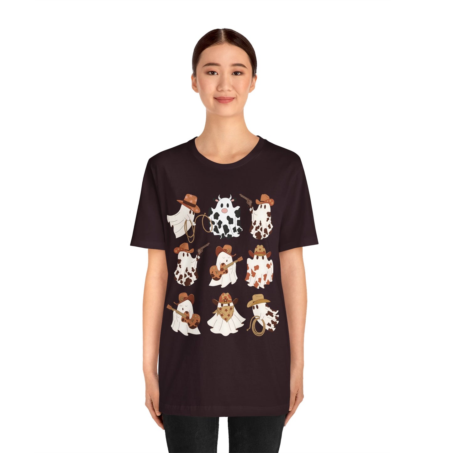 Ghost Cowboy Halloween Western Country Boo Guitar Cowgirl T-Shirt