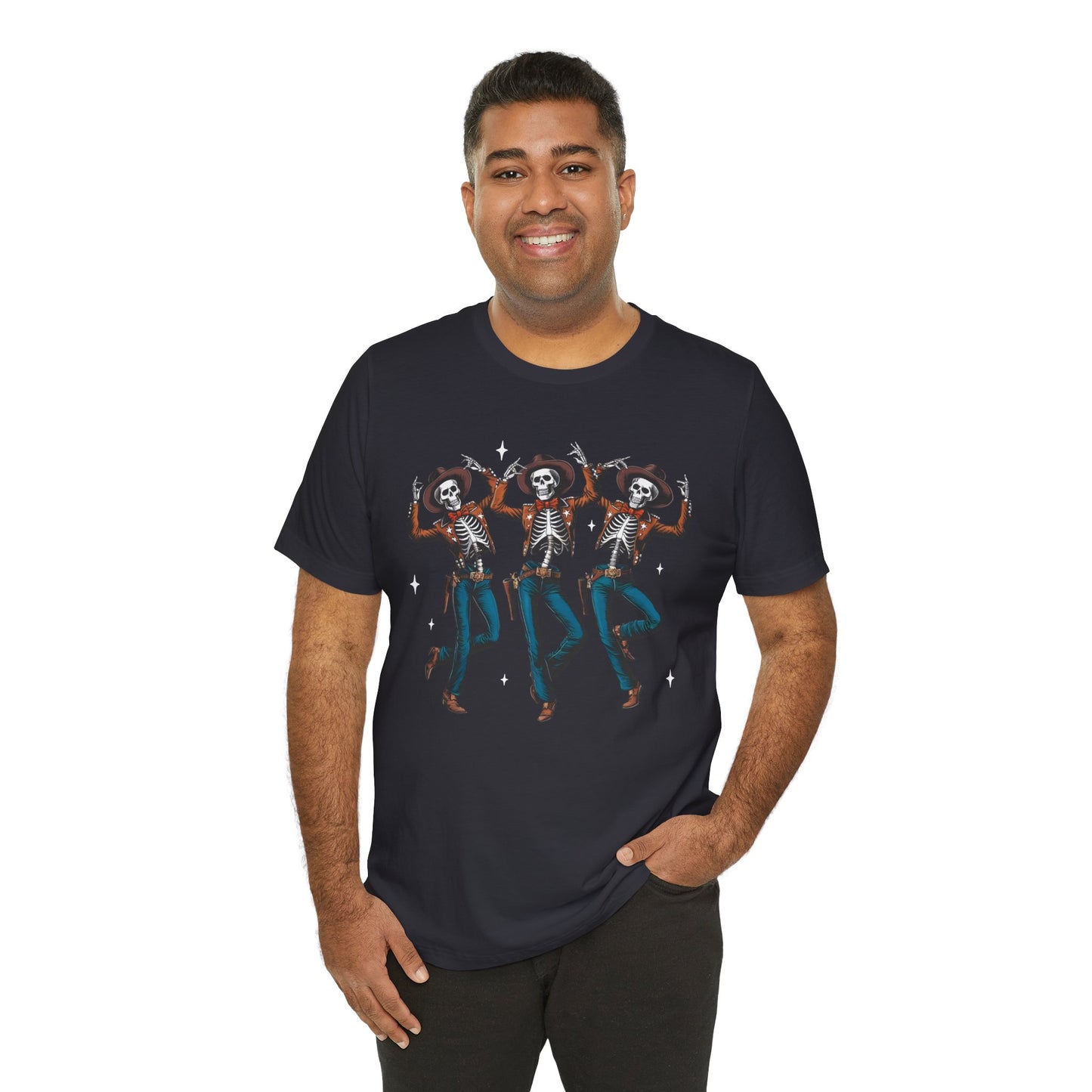 Halloween Western Dancing Skeletons Cowboy Creepy Country T-Shirt