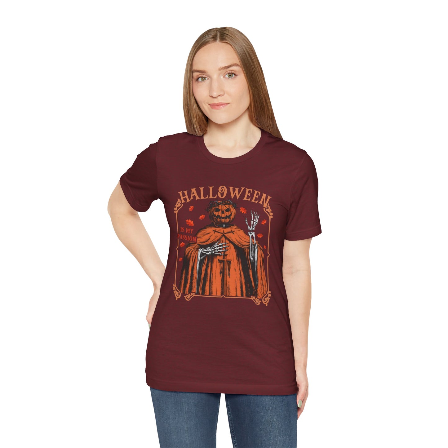 Halloween Is My Passion Jesus Cross Christian Jack O Lantern T-Shirt
