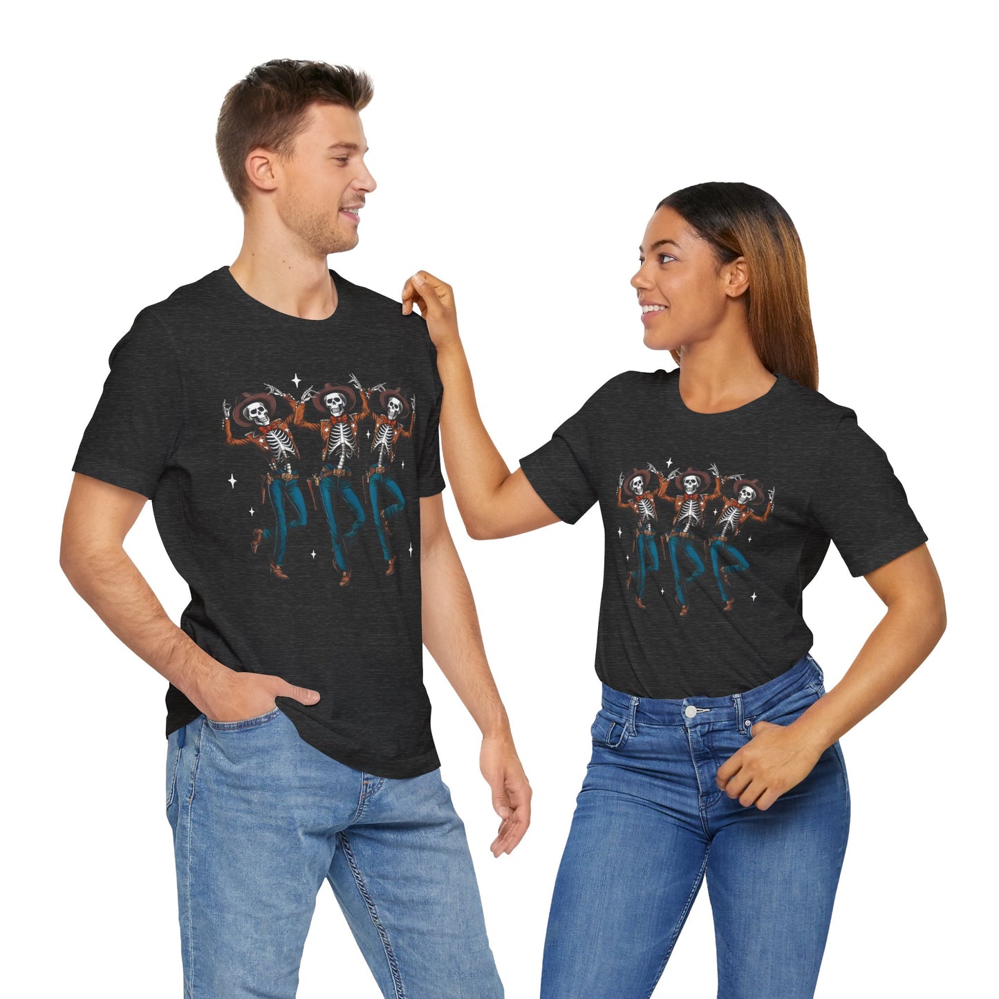 Halloween Western Dancing Skeletons Cowboy Creepy Country T-Shirt