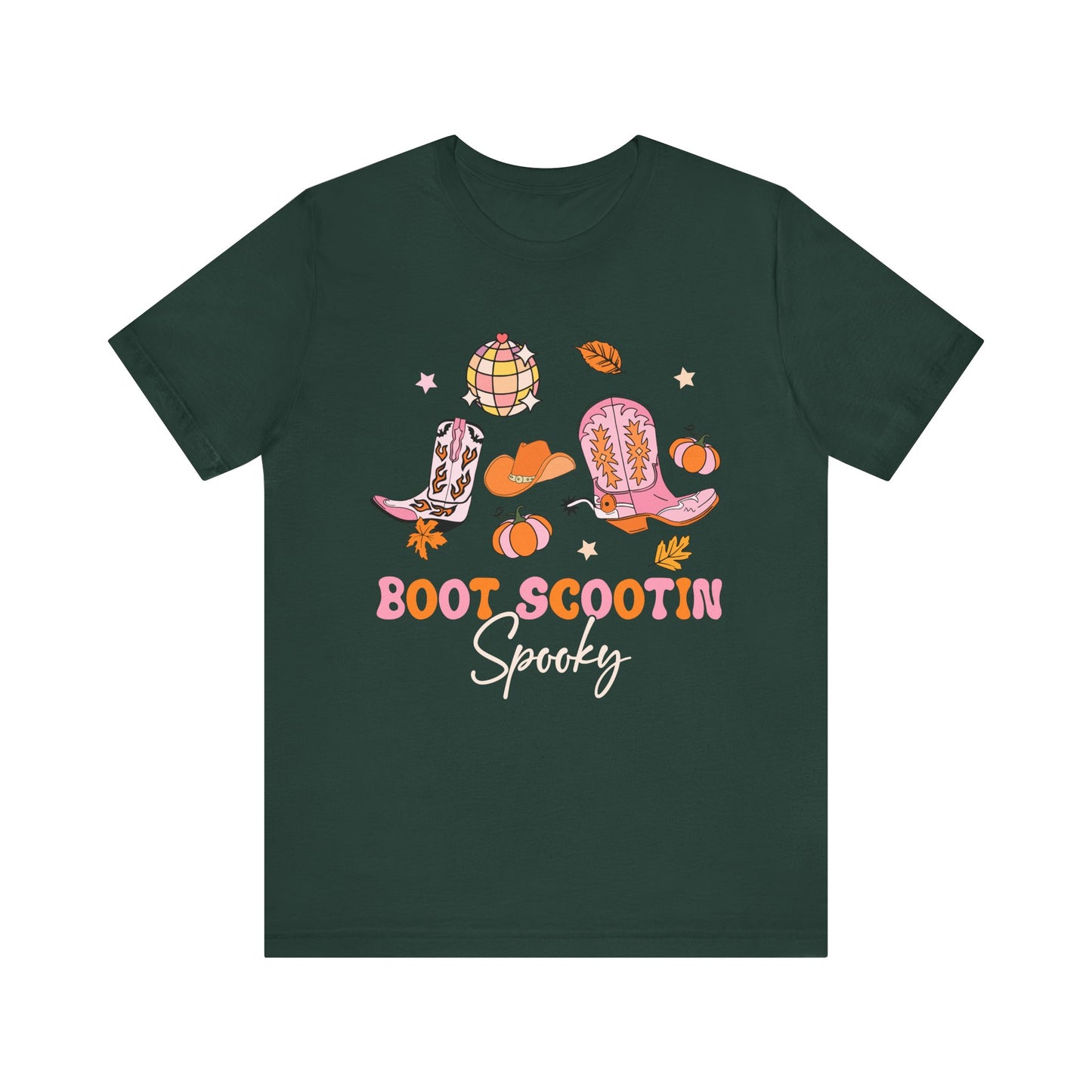 Boot Scootin Spooky Howdy Western Halloween Thanksgiving T-Shirt, Retro Cowgirl Fall Tee